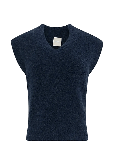 Oversized Boucle Vest - Strikveste
