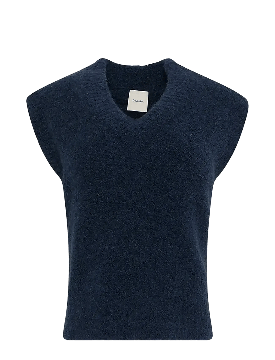 Calvin Klein Jeans - Oversized Boucle Vest - kootud vestid - dark sapphire - 0
