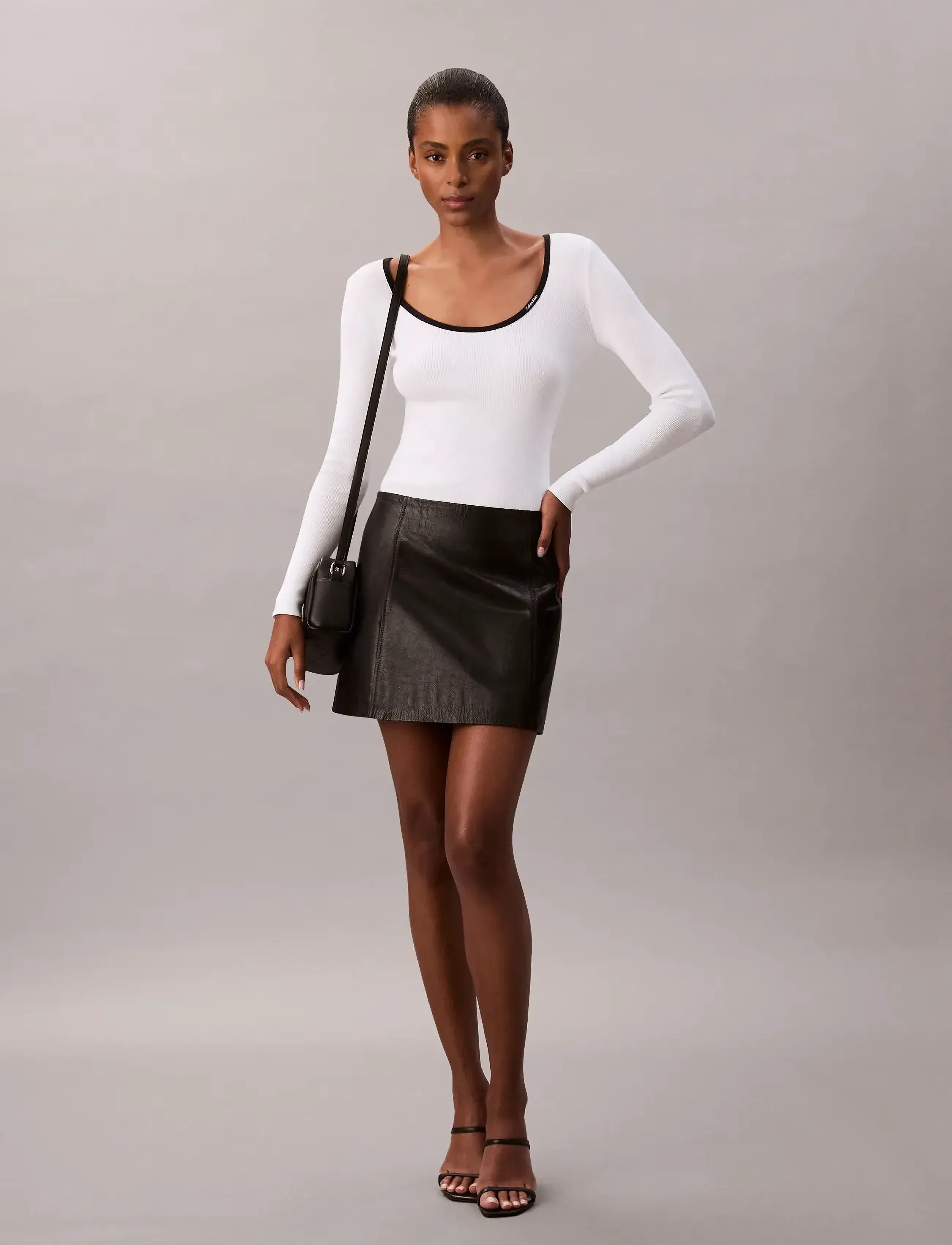 Calvin Klein Jeans - LS Color Blocked Cotton Sweater - langärmlige tops - black - 3
