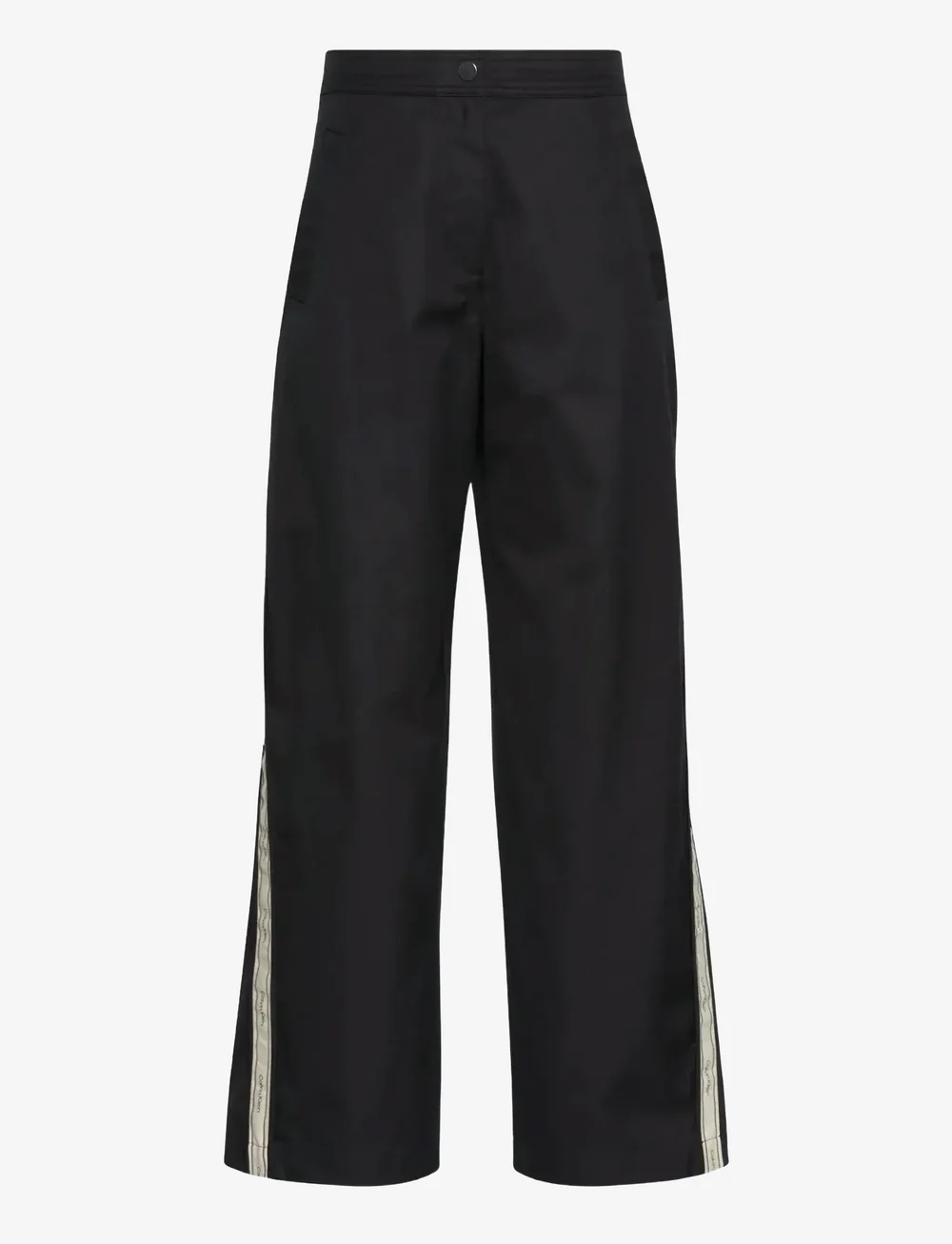Calvin Klein Jeans - COTTON TWILL AOP LOGO STRIPE PAN - hosen mit weitem bein - black - 1
