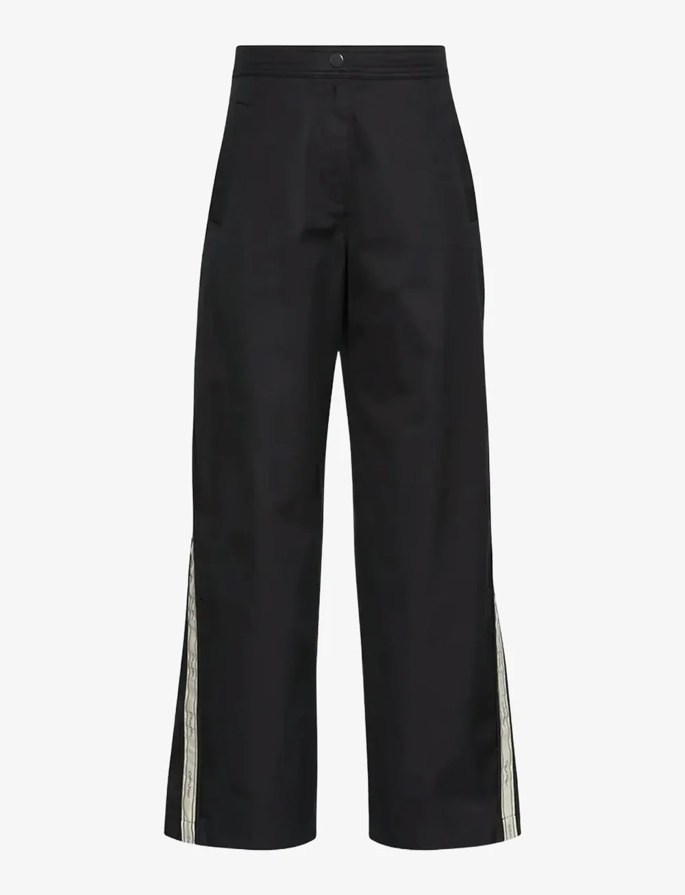 Calvin Klein Jeans - COTTON TWILL AOP LOGO STRIPE PAN - hosen mit weitem bein - black - 2
