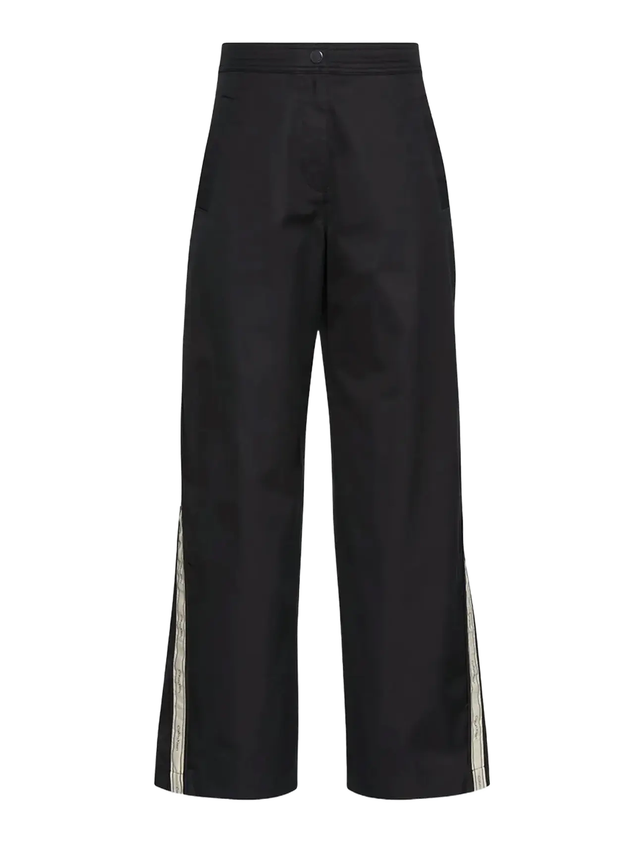 Calvin Klein Jeans - COTTON TWILL AOP LOGO STRIPE PAN - hosen mit weitem bein - black - 2