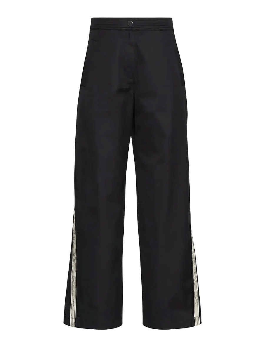 Calvin Klein Jeans - COTTON TWILL AOP LOGO STRIPE PAN - hosen mit weitem bein - black - 2