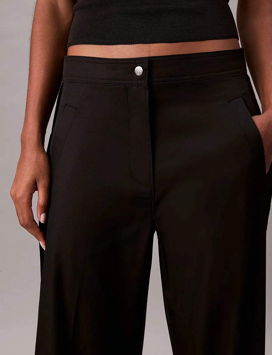 Calvin Klein Jeans - COTTON TWILL AOP LOGO STRIPE PAN - hosen mit weitem bein - black - 4