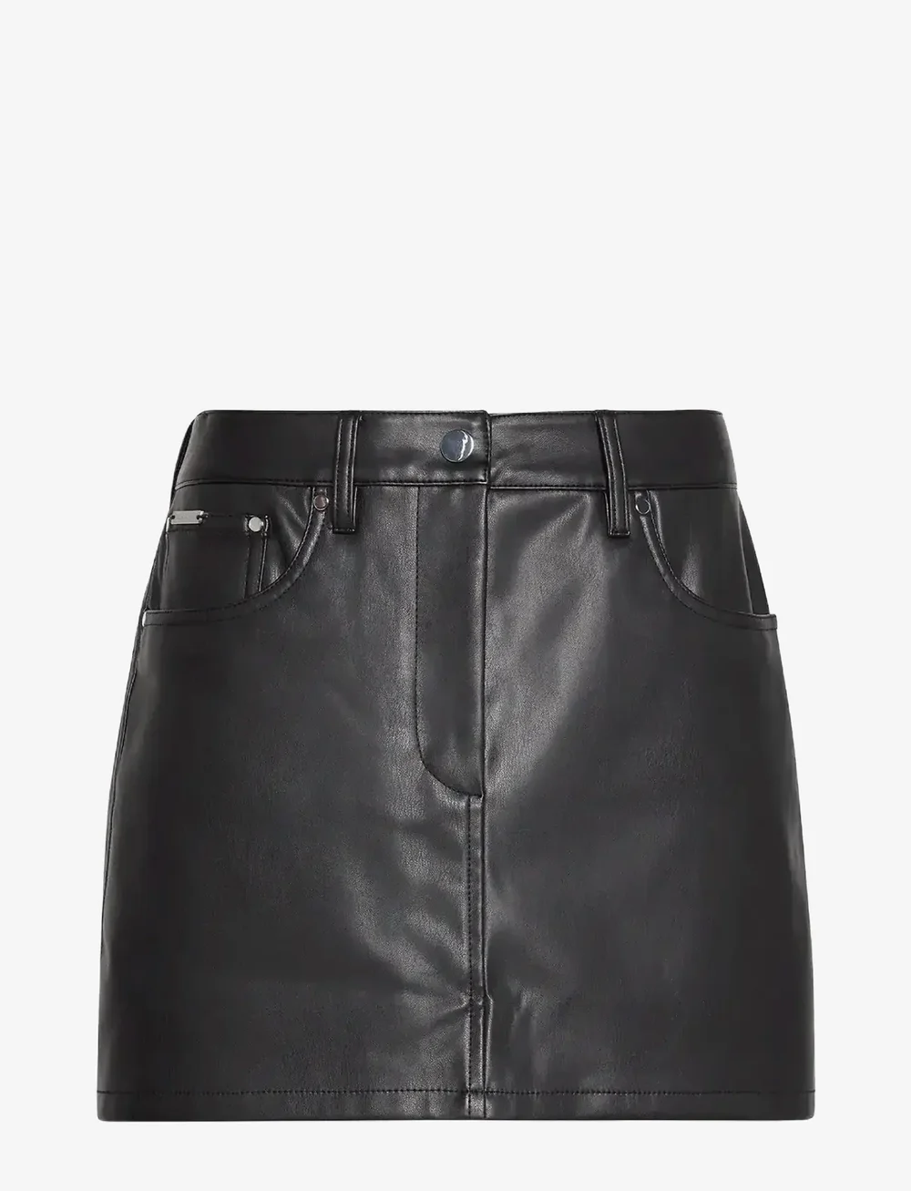 Calvin Klein Jeans - FAUX LEATHER 5PKT MINI SKIRT - korte nederdele - black - 1
