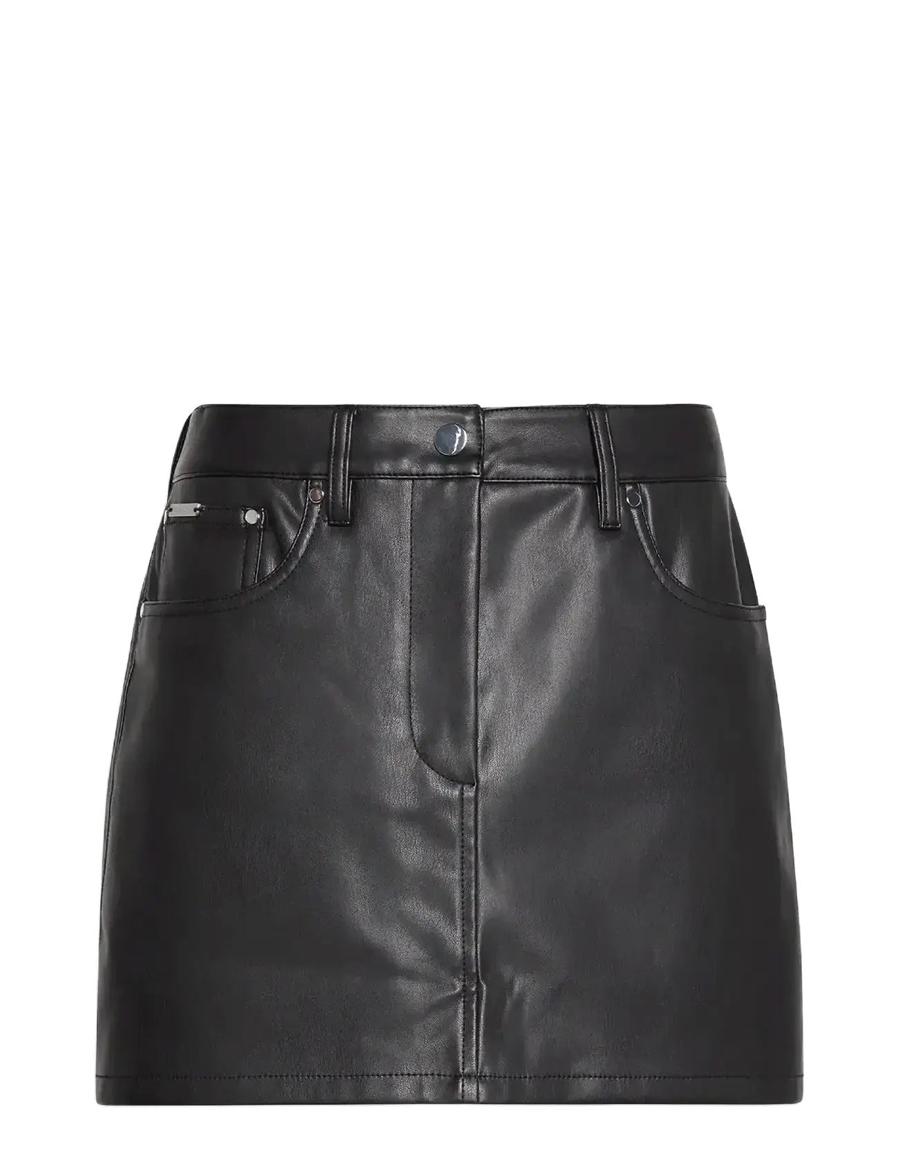 Calvin Klein Jeans FAUX LEATHER 5PKT MINI SKIRT - Calvin Klein - BLACK / black