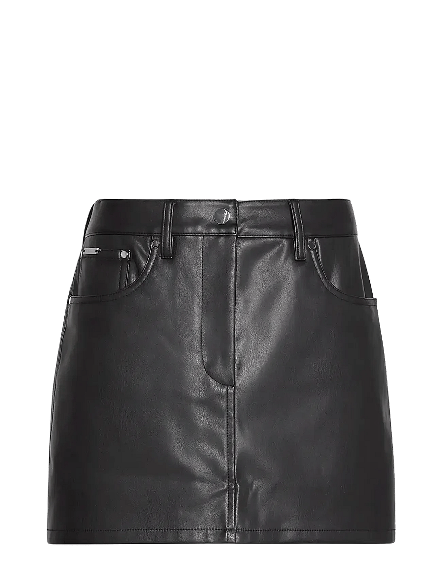 Calvin Klein Jeans - FAUX LEATHER 5PKT MINI SKIRT - korte rokken - black - 1