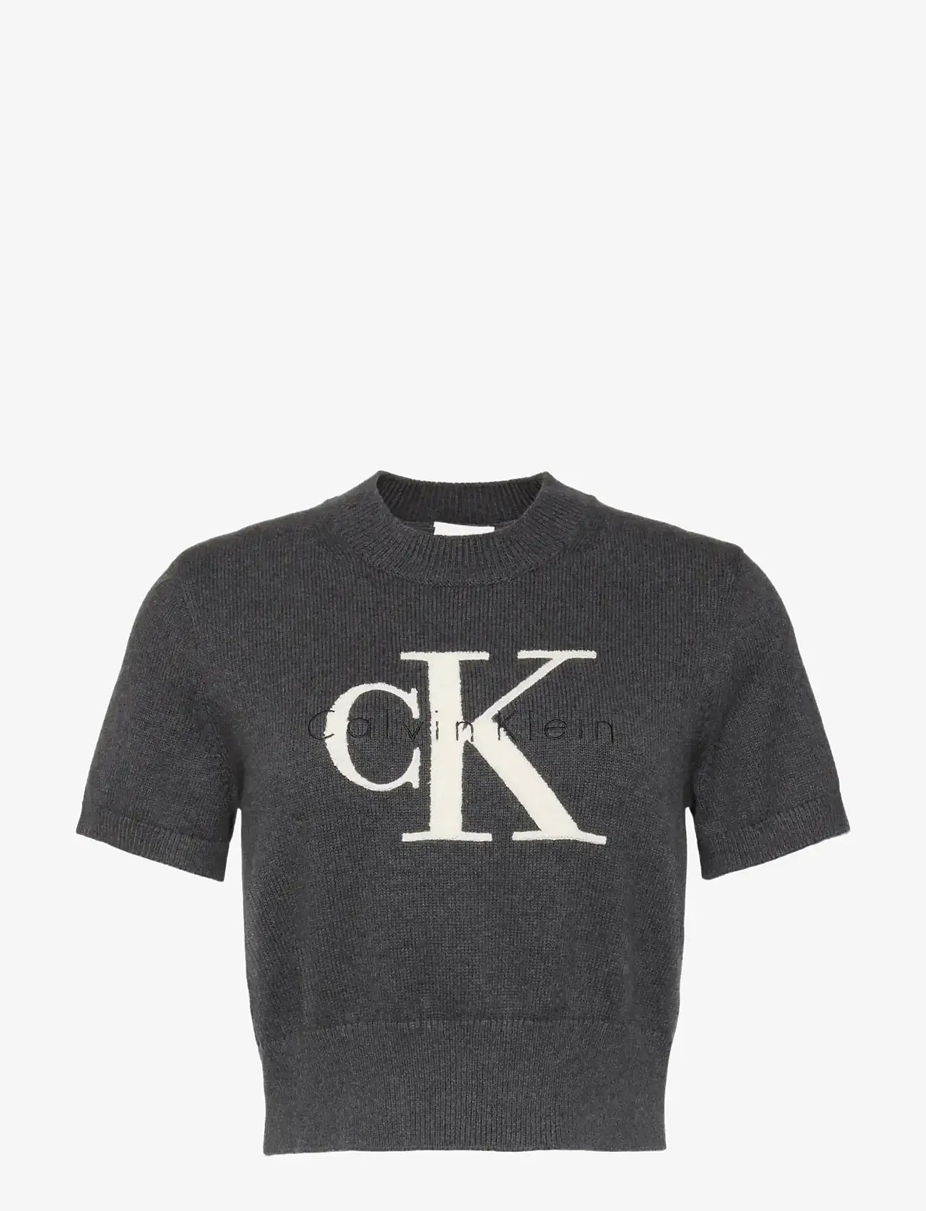 Calvin Klein Jeans - CHUNKY COTTON GRAPHIC VEST - t-särgid - b85 charcoal heather - 1