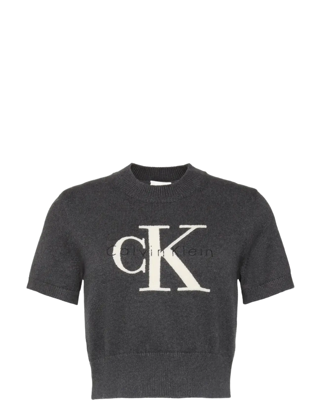 Calvin Klein Jeans CHUNKY COTTON GRAPHIC VEST - Riided - B85 CHARCOAL HEATHER / grey