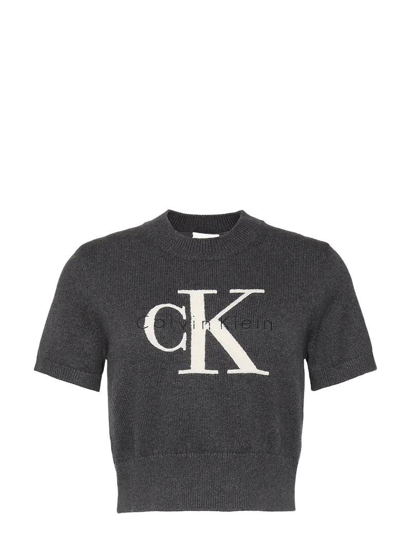 Calvin Klein Jeans - CHUNKY COTTON GRAPHIC VEST - t-särgid - b85 charcoal heather - 1