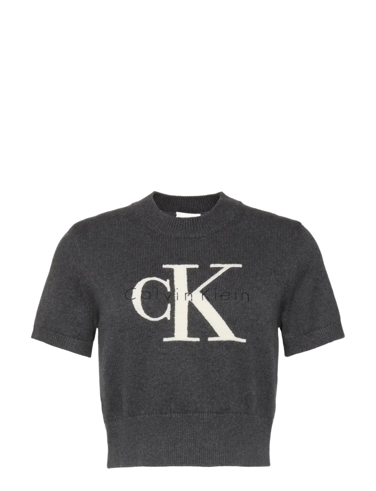 Calvin Klein Jeans CHUNKY COTTON GRAPHIC VEST - Tøj - B85 CHARCOAL HEATHER / grey