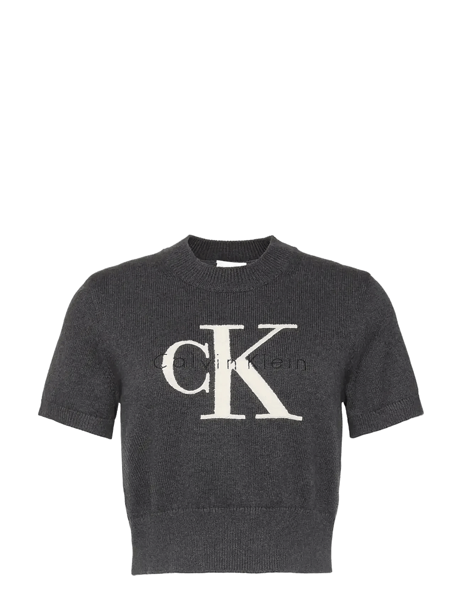 Calvin Klein Jeans - CHUNKY COTTON GRAPHIC VEST - t-shirts - b85 charcoal heather - 1