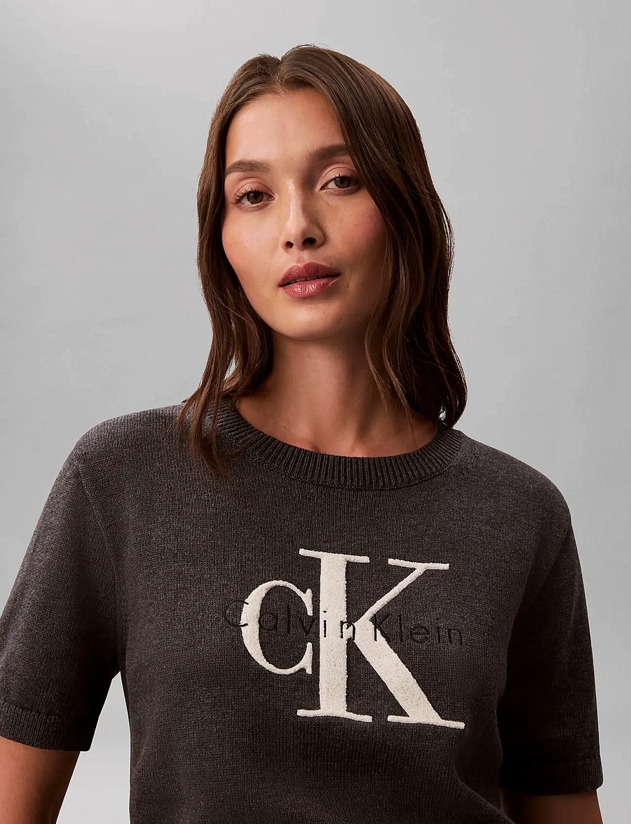Calvin Klein Jeans - CHUNKY COTTON GRAPHIC VEST - t-shirts - b85 charcoal heather - 4