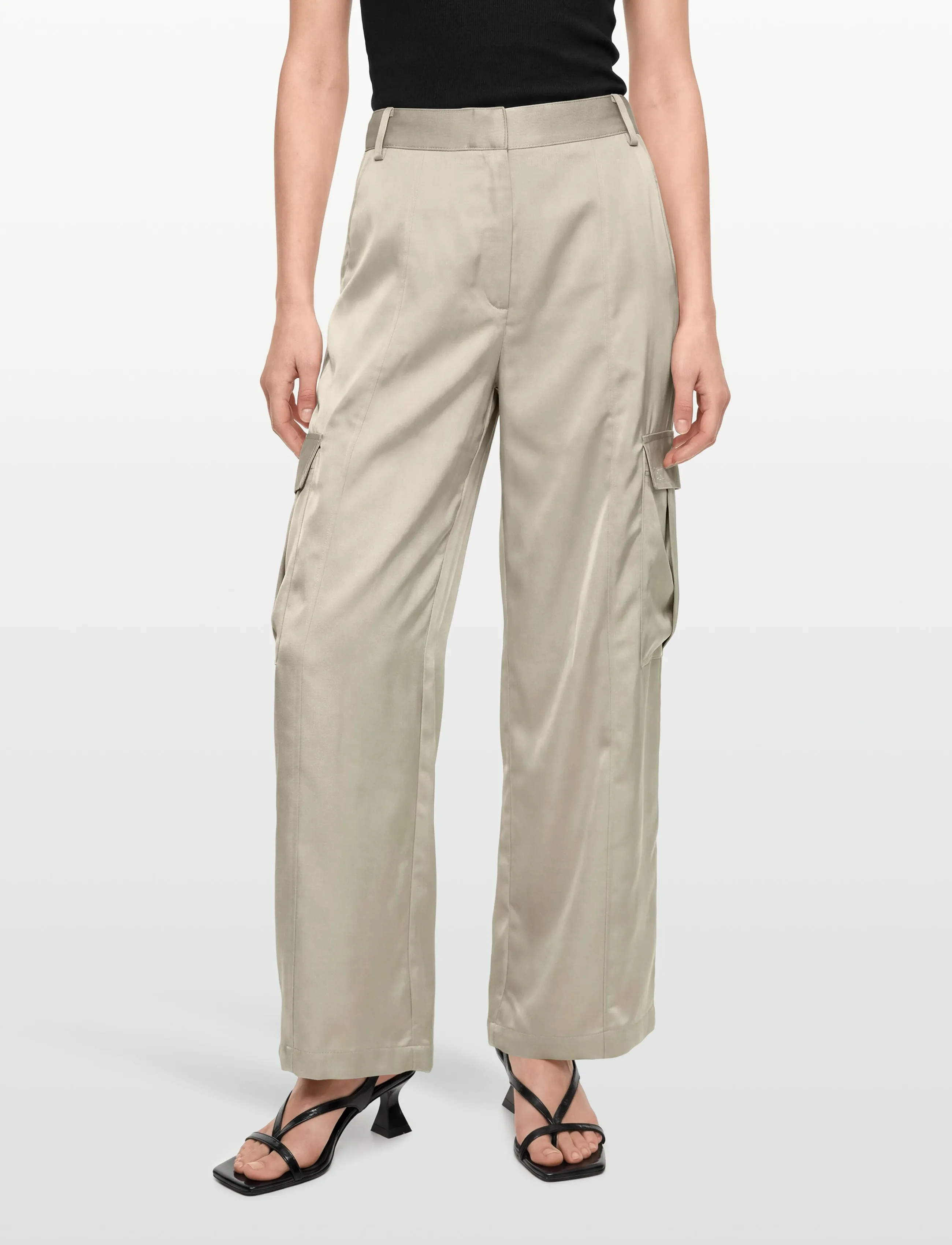 Calvin Klein Jeans - SATIN CARGO PANT - cargobukser - ancient marble - 3