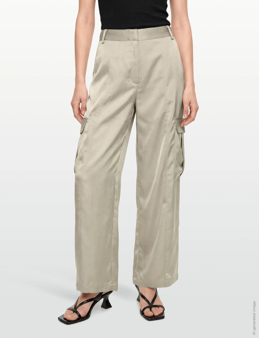 Calvin Klein Jeans - SATIN CARGO PANT - cargobroeken - ancient marble - 3