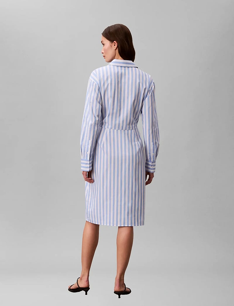 Calvin Klein Jeans - YARNDYE COTTON POPLIN SHIRTDRESS - särkkleidid - blue descent two color wide stripe - 3