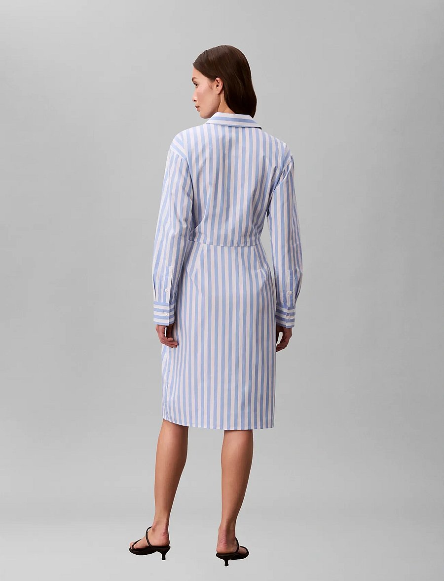 Calvin Klein Jeans - YARNDYE COTTON POPLIN SHIRTDRESS - hemdkleider - blue descent two color wide stripe - 3
