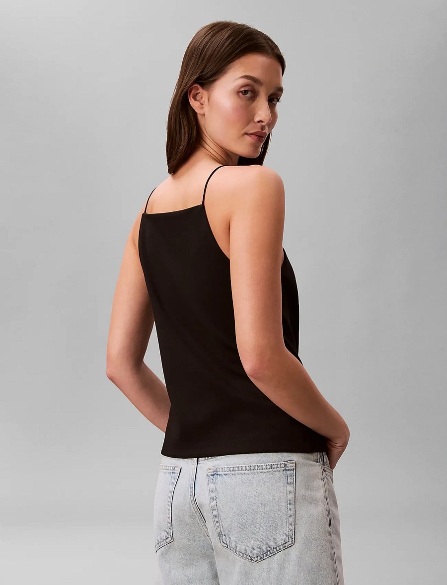 Calvin Klein Jeans - SL PONTE MONOGRAM CAMI - varrukateta topid - black - 2