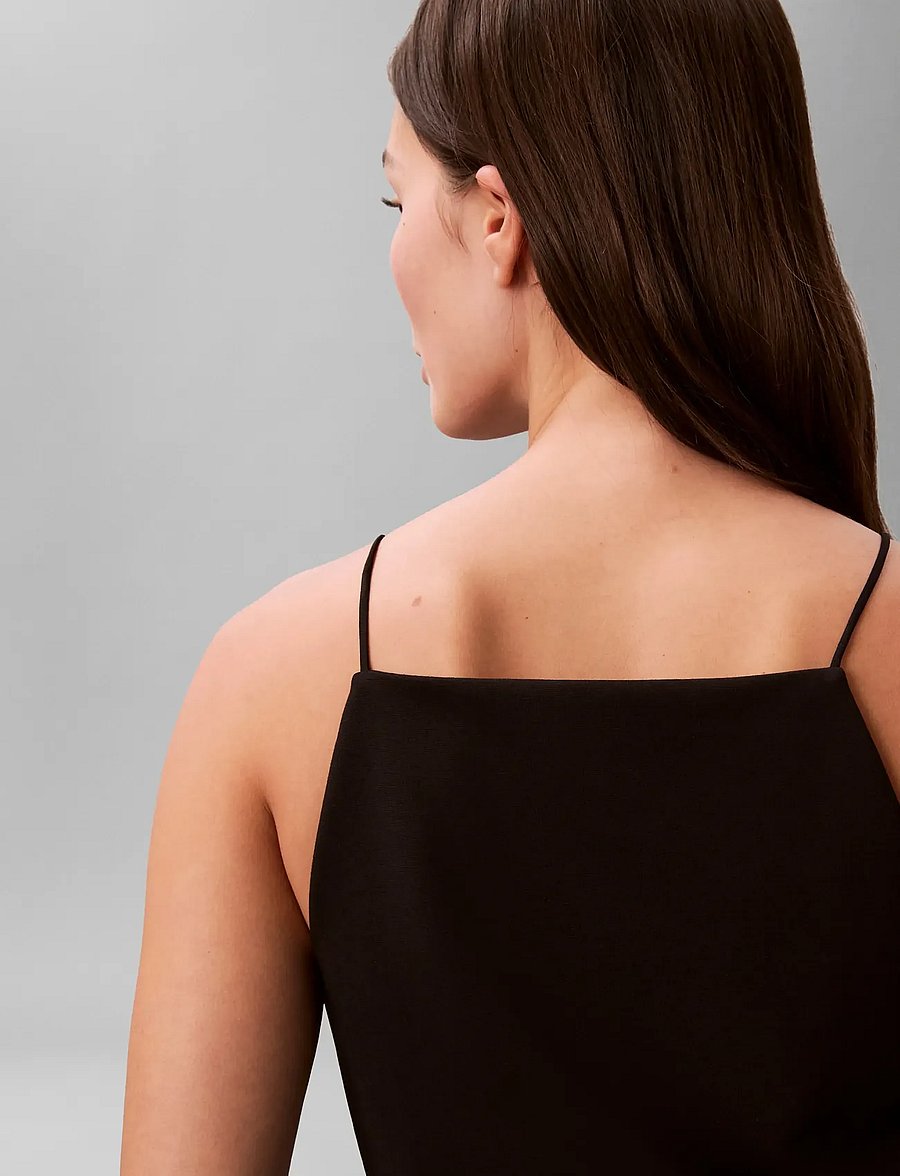 Calvin Klein Jeans - SL PONTE MONOGRAM CAMI - varrukateta topid - black - 4