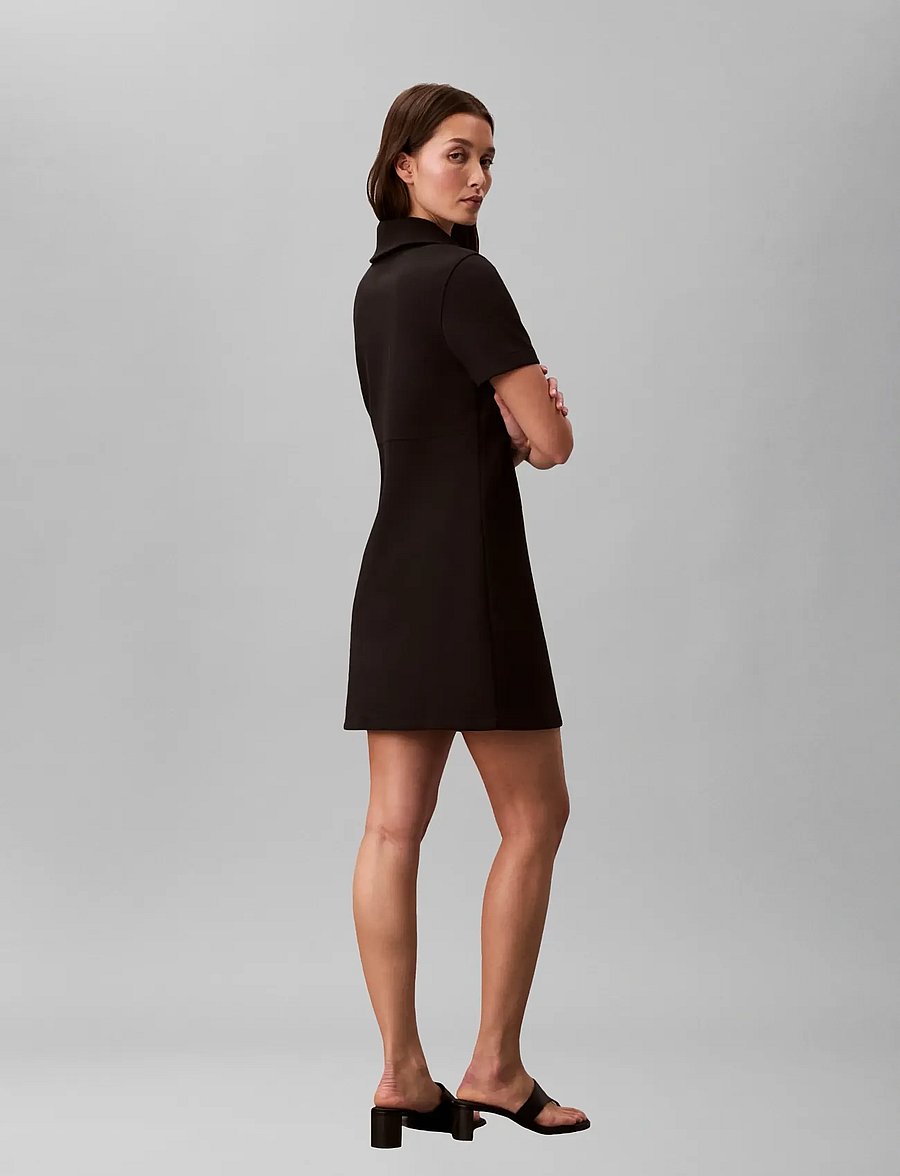 Calvin Klein Jeans - SS SPACER MIXED MEDIA RIB MOCK N - korte kjoler - black - 2