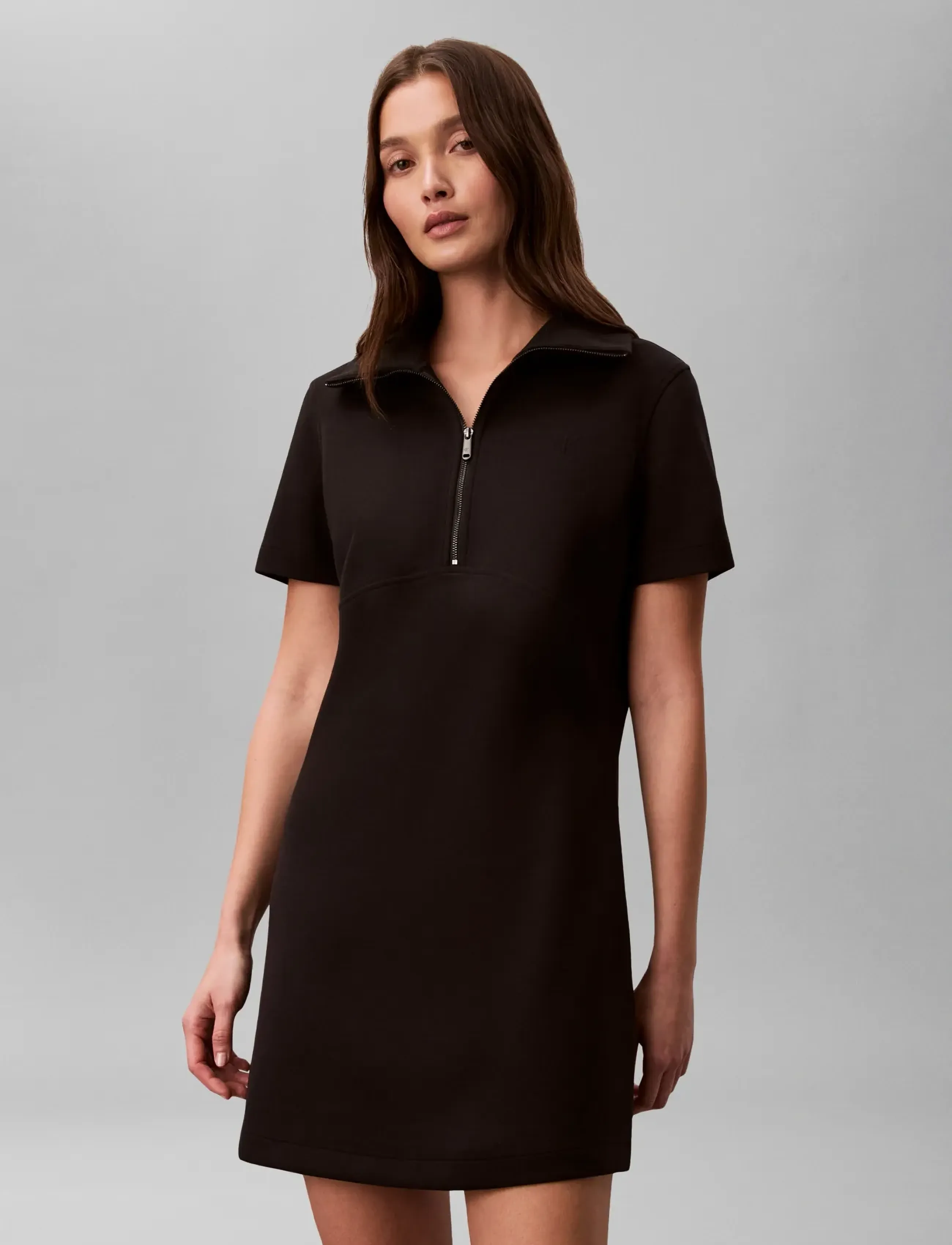 Calvin Klein Jeans - SS SPACER MIXED MEDIA RIB MOCK N - korte kjoler - black - 3