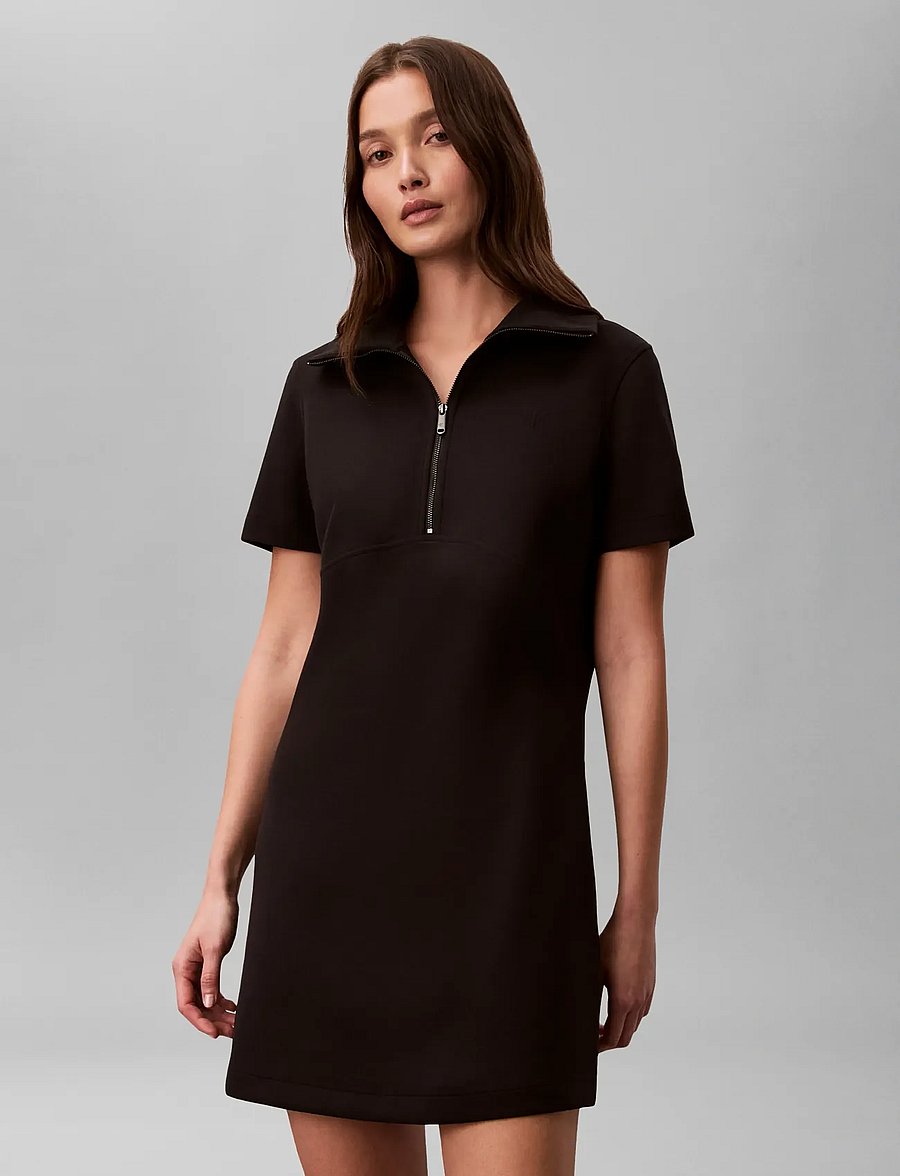 Calvin Klein Jeans - SS SPACER MIXED MEDIA RIB MOCK N - korte kjoler - black - 3
