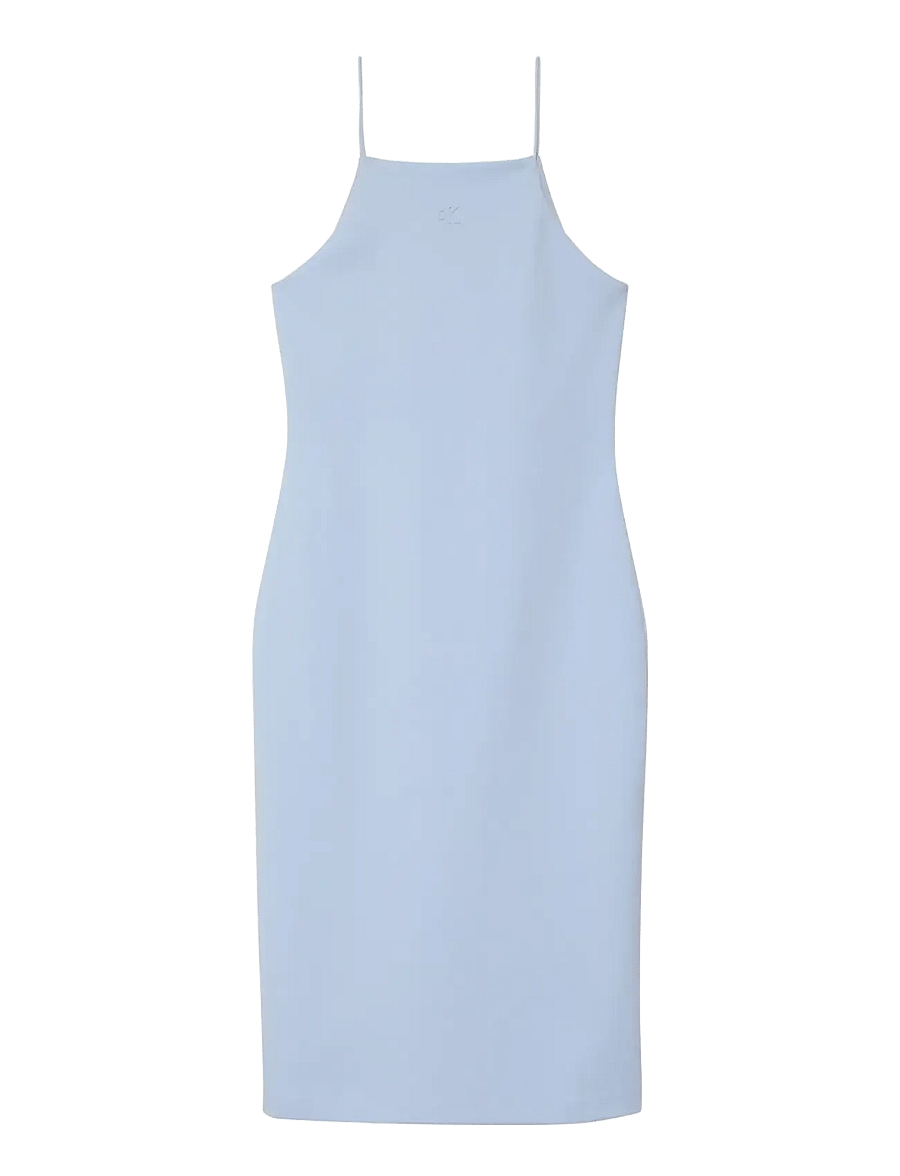 Calvin Klein Jeans - SL PONTE MONOGRAM CAMI DRESS - hlýrakjólar - breezy blue - 1