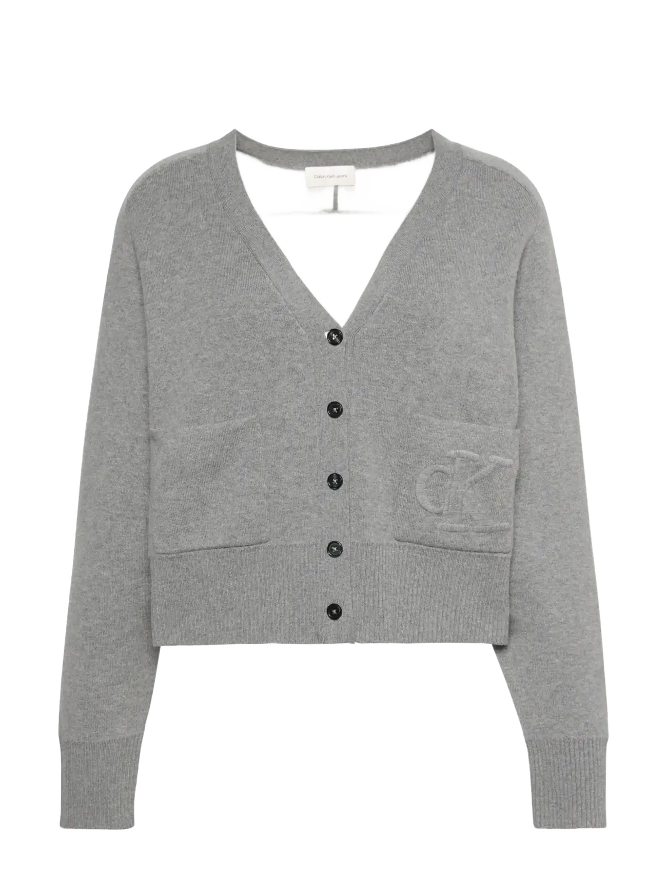 Calvin Klein Jeans - WOOL COTTON RAGLAN CARDIGAN - koftor - b30 grey heather - 1