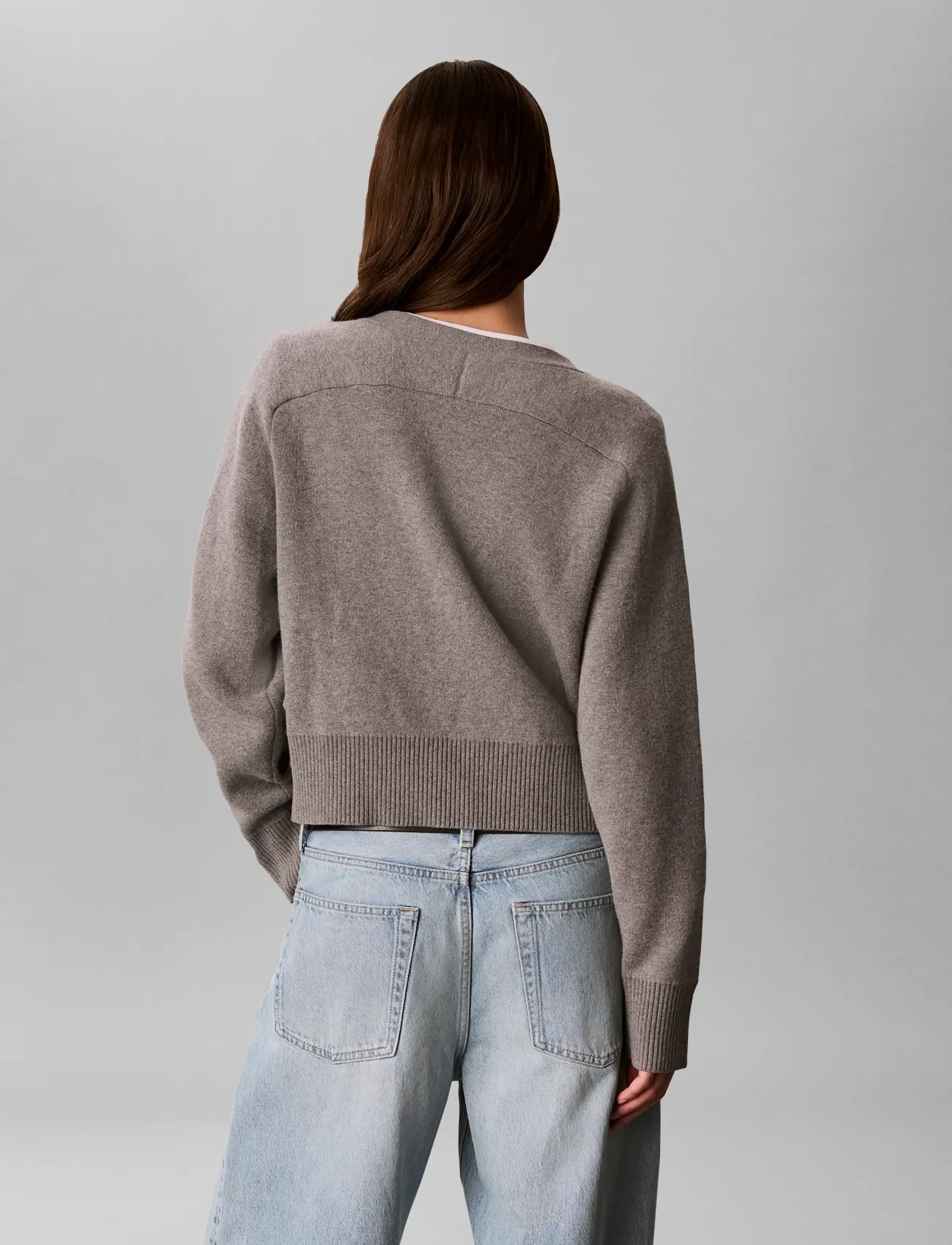 Calvin Klein Jeans - WOOL COTTON RAGLAN CARDIGAN - koftor - b30 grey heather - 2