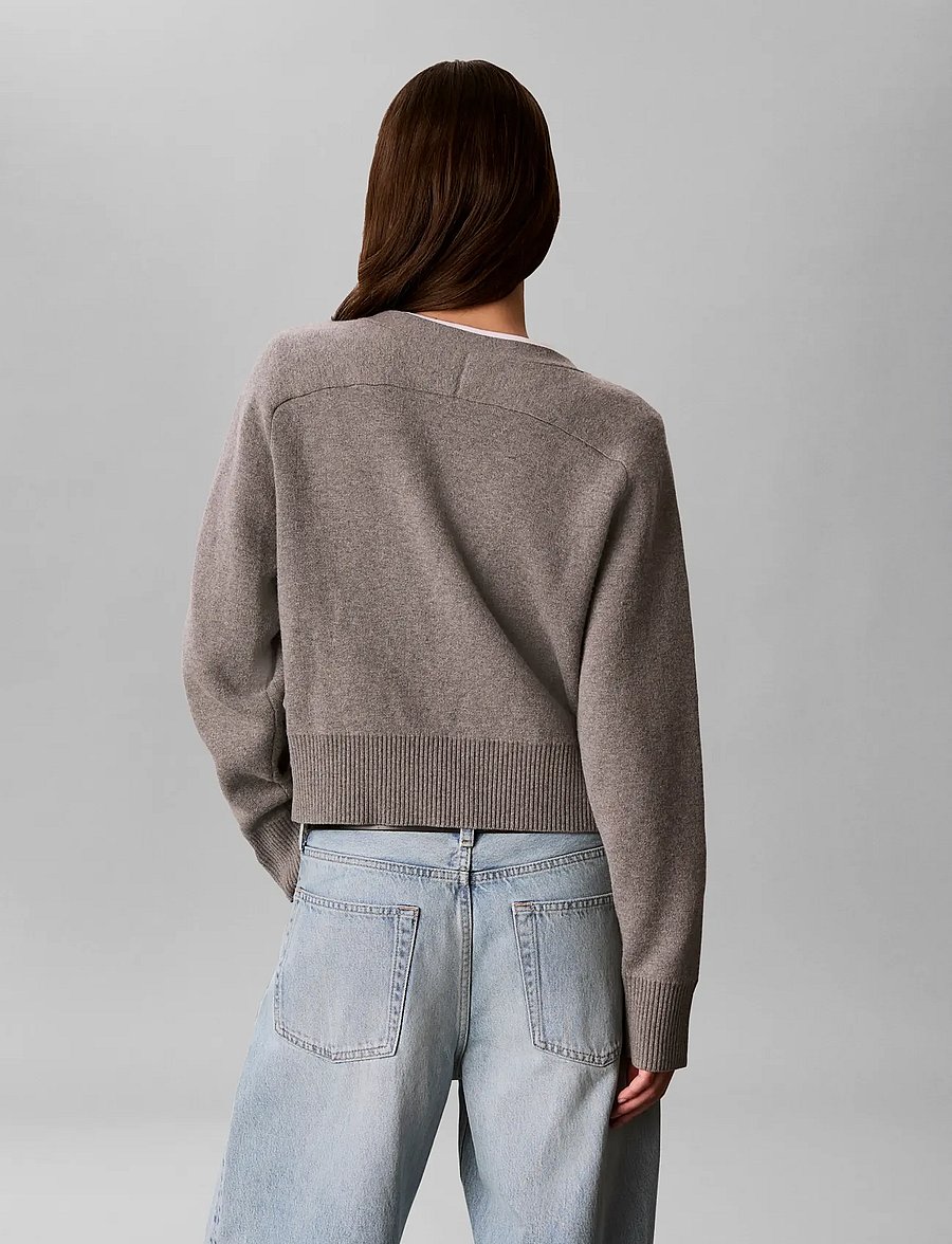 Calvin Klein Jeans - WOOL COTTON RAGLAN CARDIGAN - koftor - b30 grey heather - 2