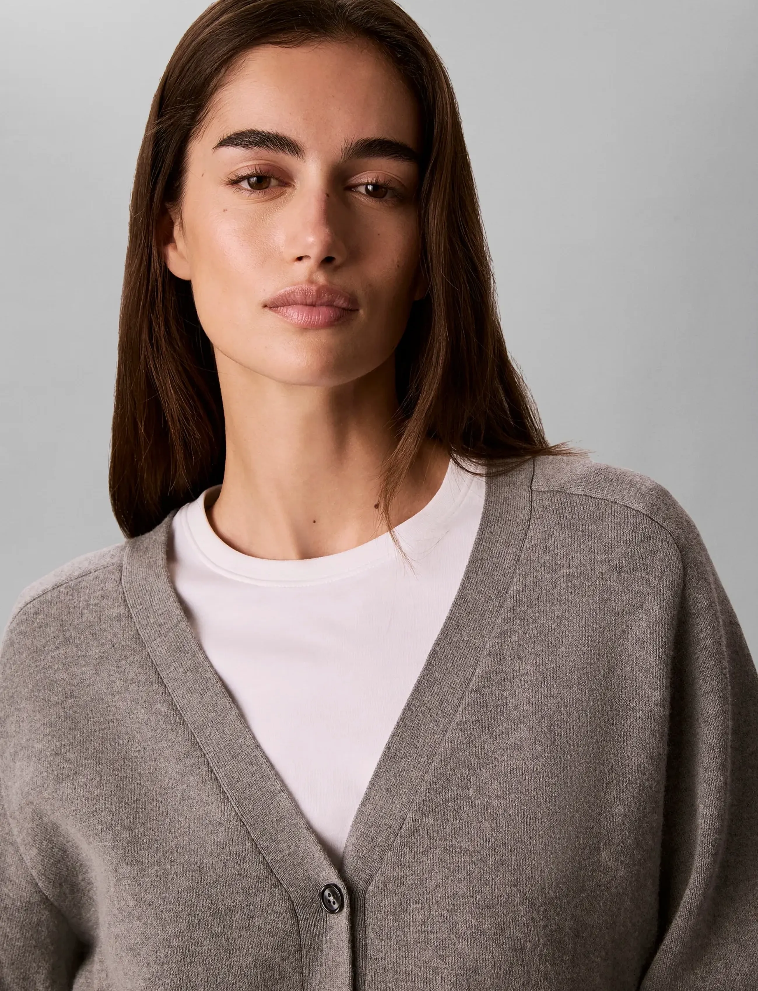 Calvin Klein Jeans WOOL COTTON RAGLAN CARDIGAN - Fødselsdag - B30 GREY HEATHER / grey