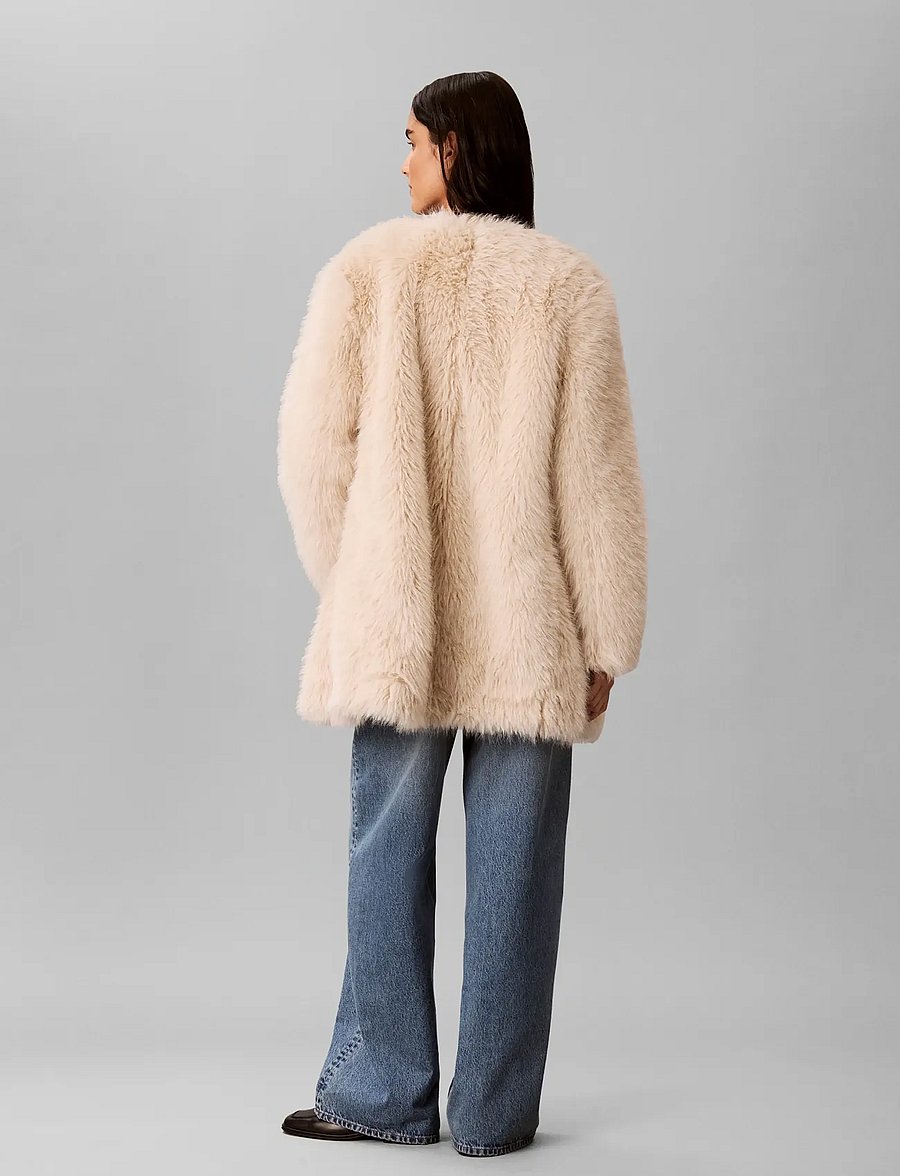 Calvin Klein Jeans - FAUX FUR MID LENGTH COAT - turtledove as header - 2