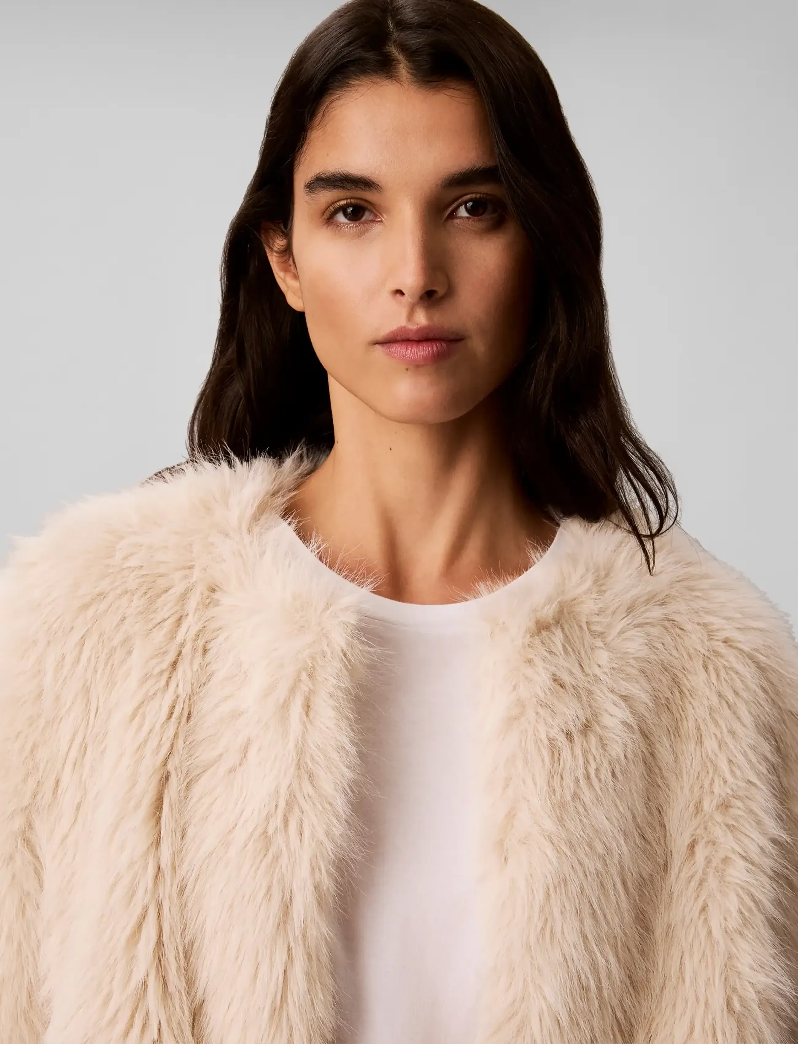 Calvin Klein Jeans - FAUX FUR MID LENGTH COAT - turtledove as header - 4