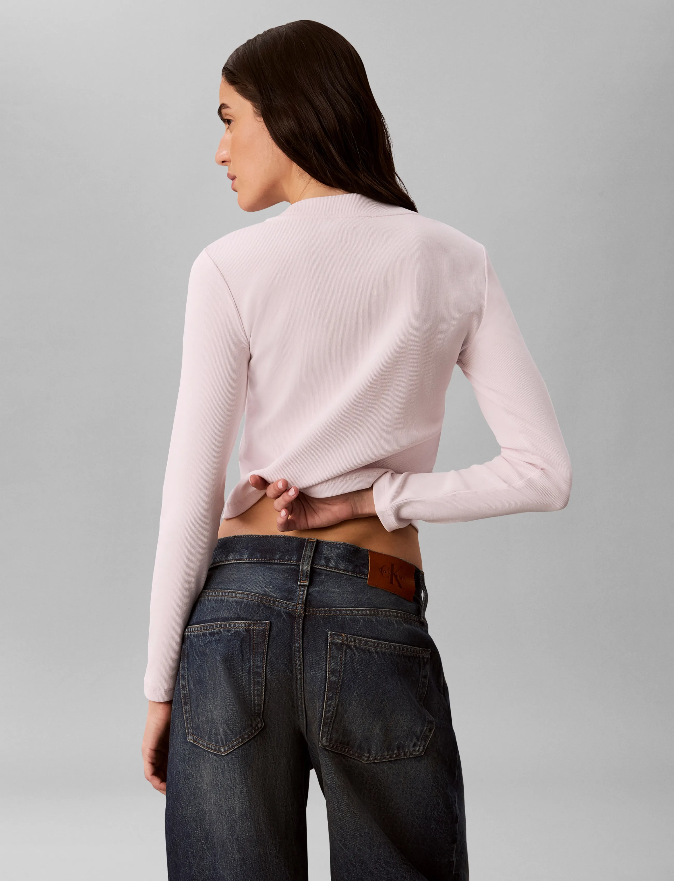 Calvin Klein Jeans - LS MONOLOGO BABY TEE - langærmede toppe - crystal blush - 2