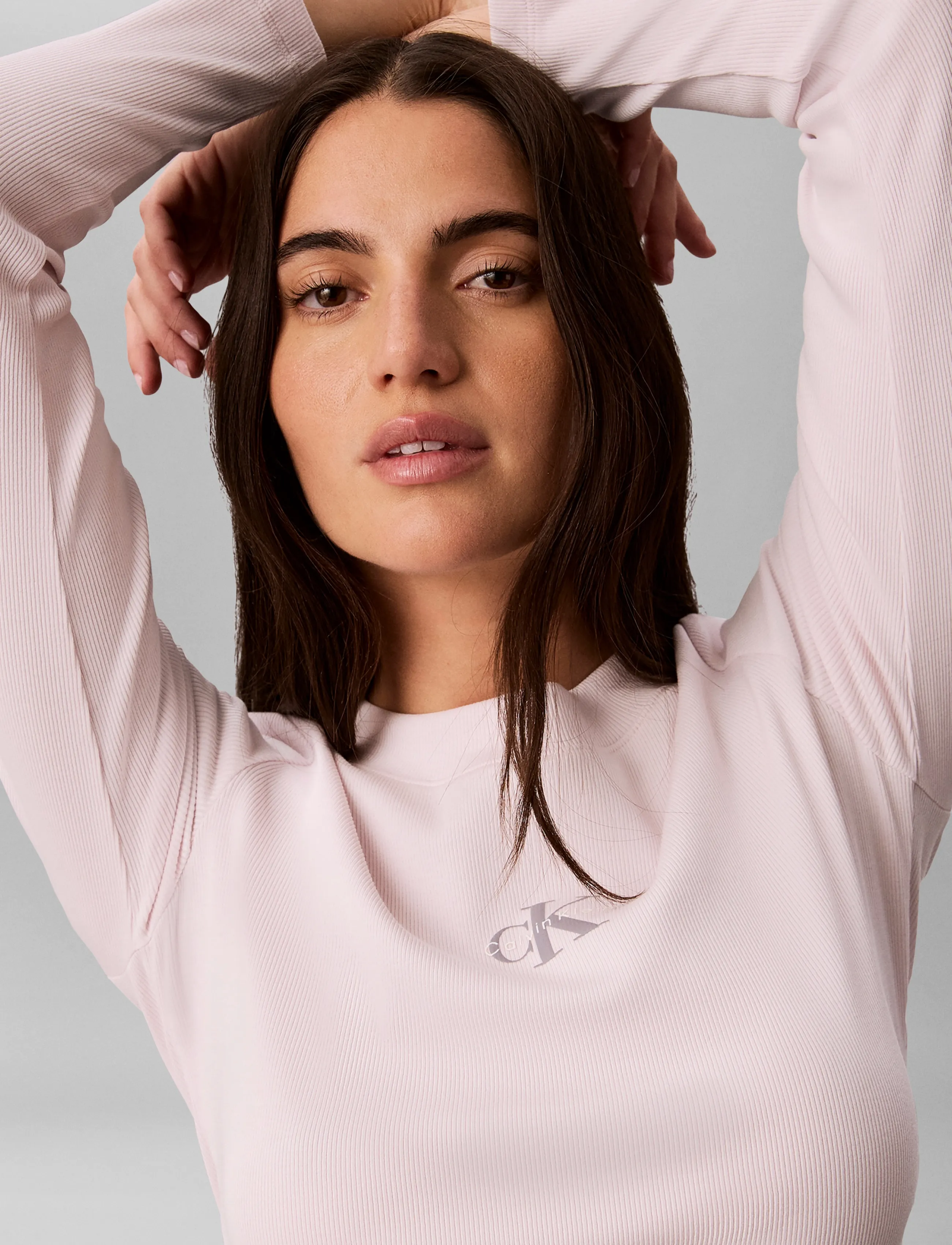 Calvin Klein Jeans - LS MONOLOGO BABY TEE - langærmede toppe - crystal blush - 4