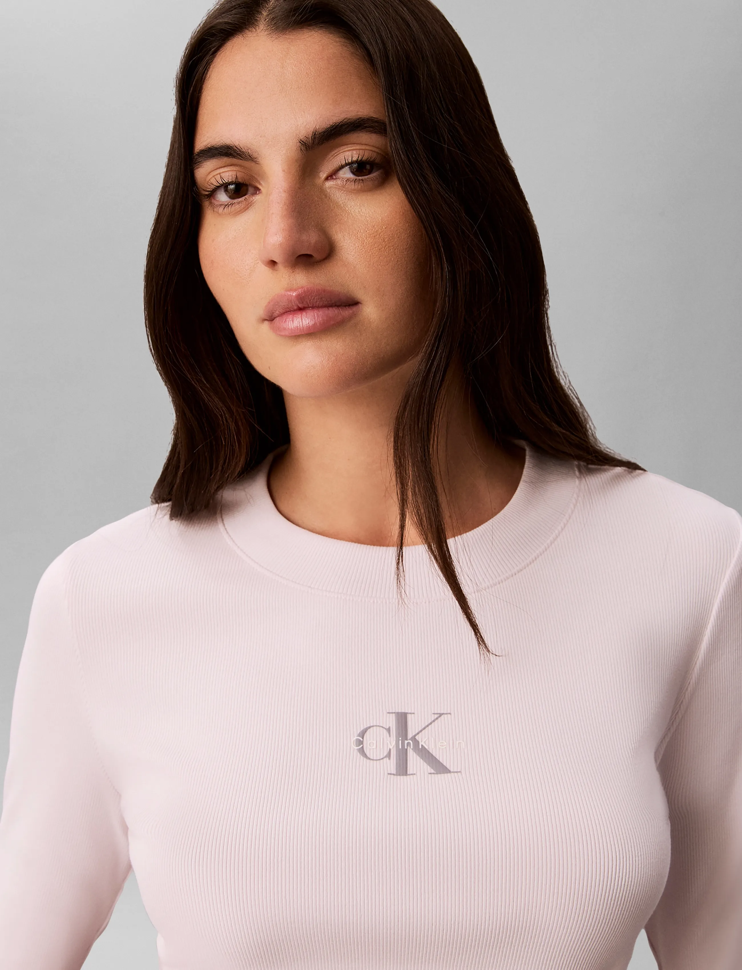 Calvin Klein Jeans - LS MONOLOGO BABY TEE - langærmede toppe - crystal blush - 5