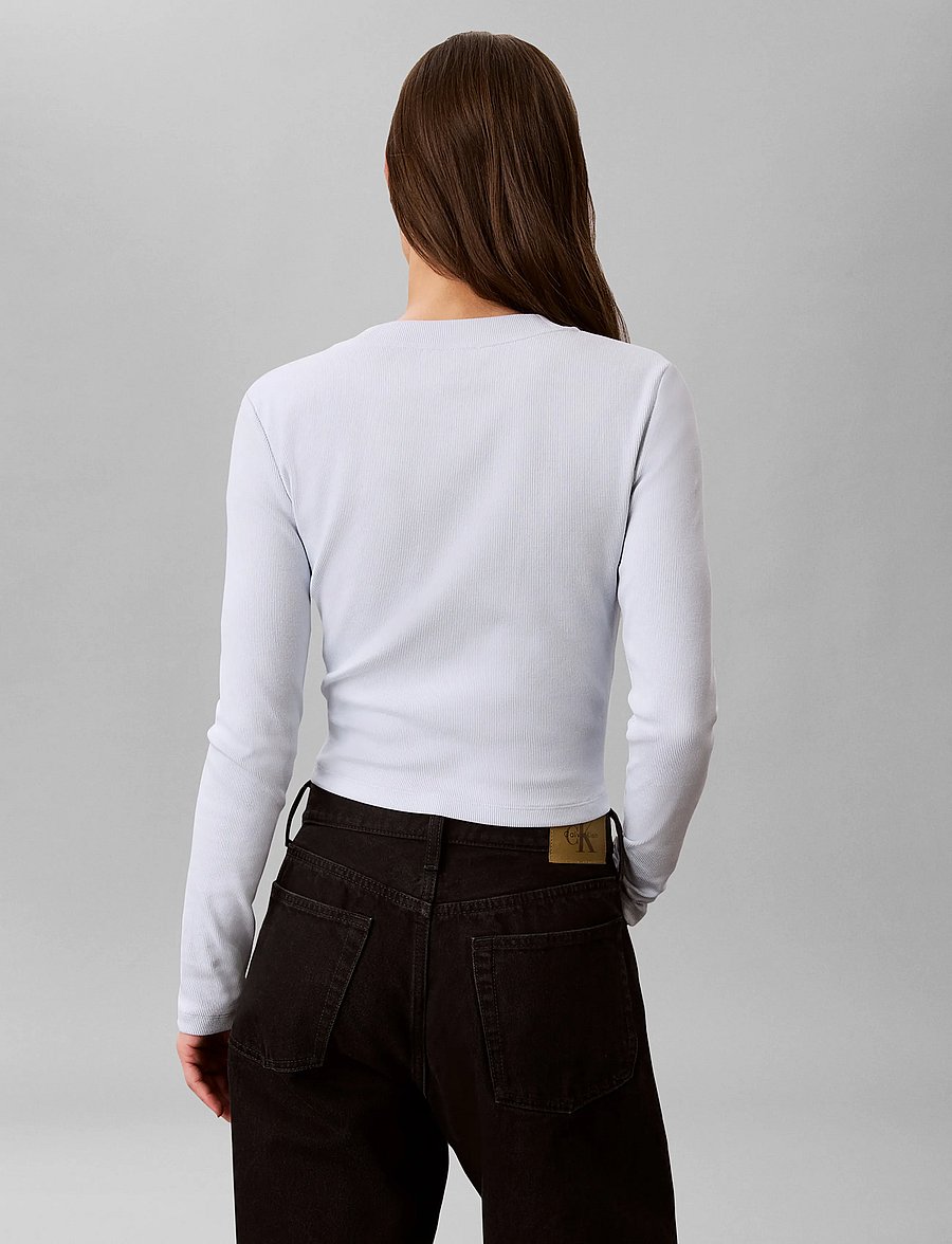 Calvin Klein Jeans - LS MONOLOGO BABY TEE - langärmlige tops - plein air - 2