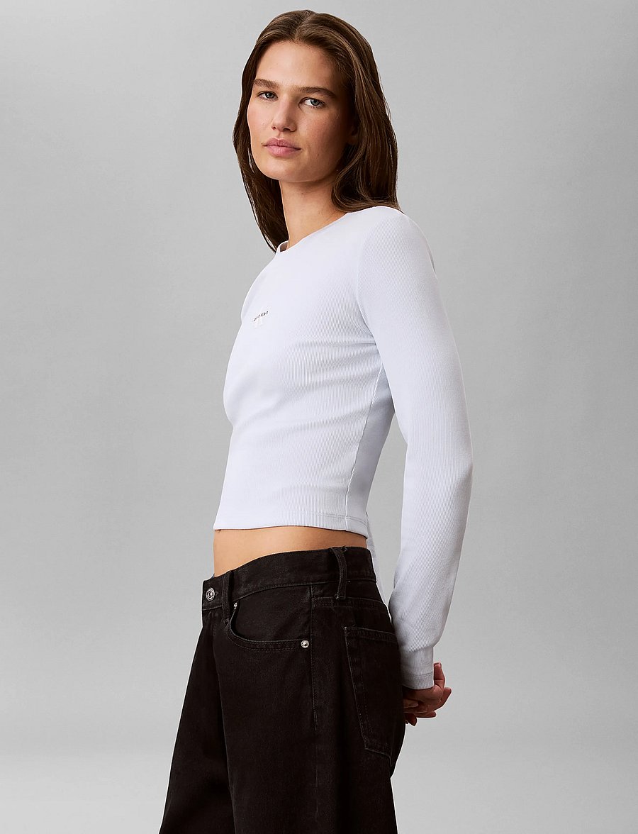 Calvin Klein Jeans - LS MONOLOGO BABY TEE - langärmlige tops - plein air - 5