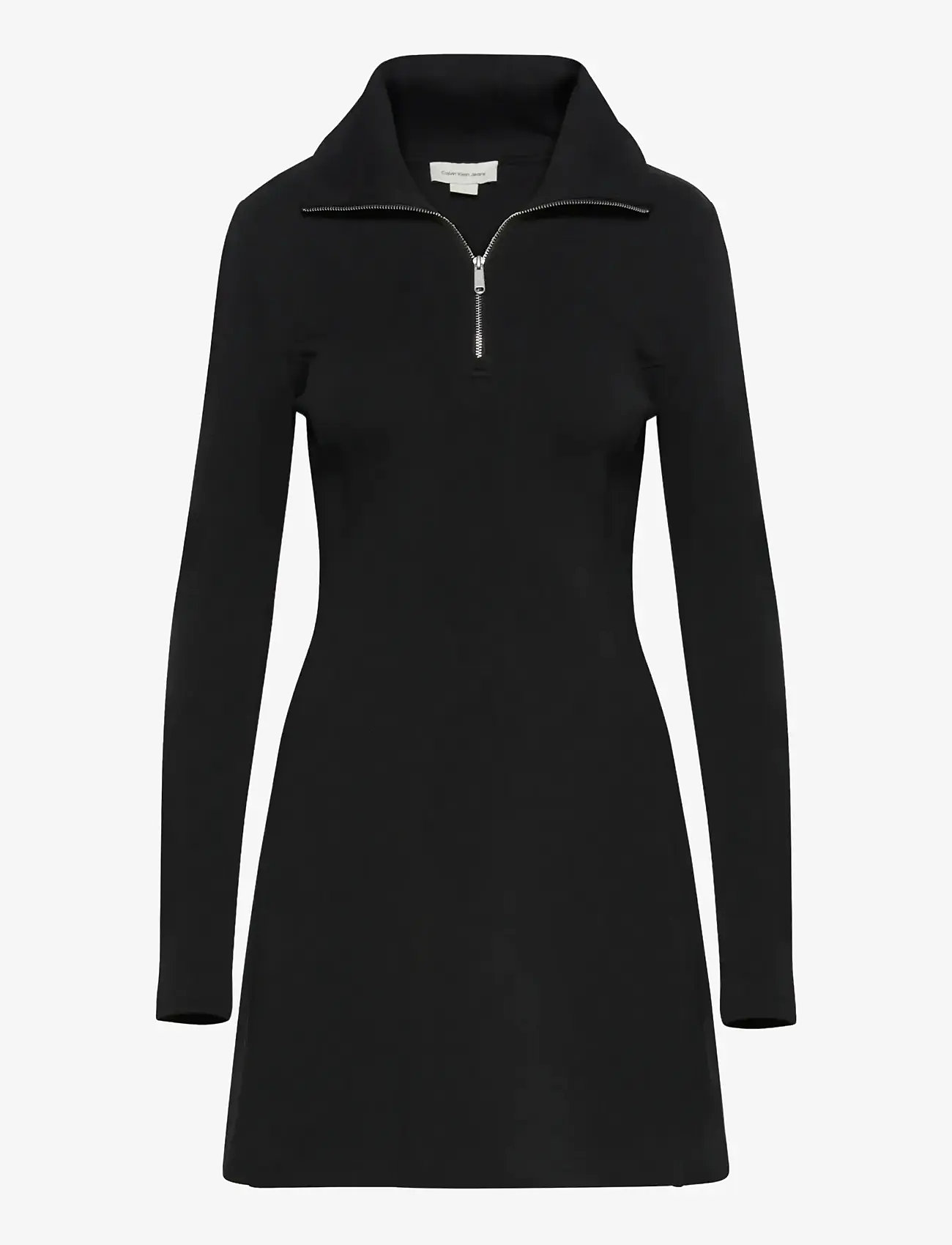 Calvin Klein Jeans - A- SCUBA FIT & FLARE HALF ZIP DR - short dresses - black - 1
