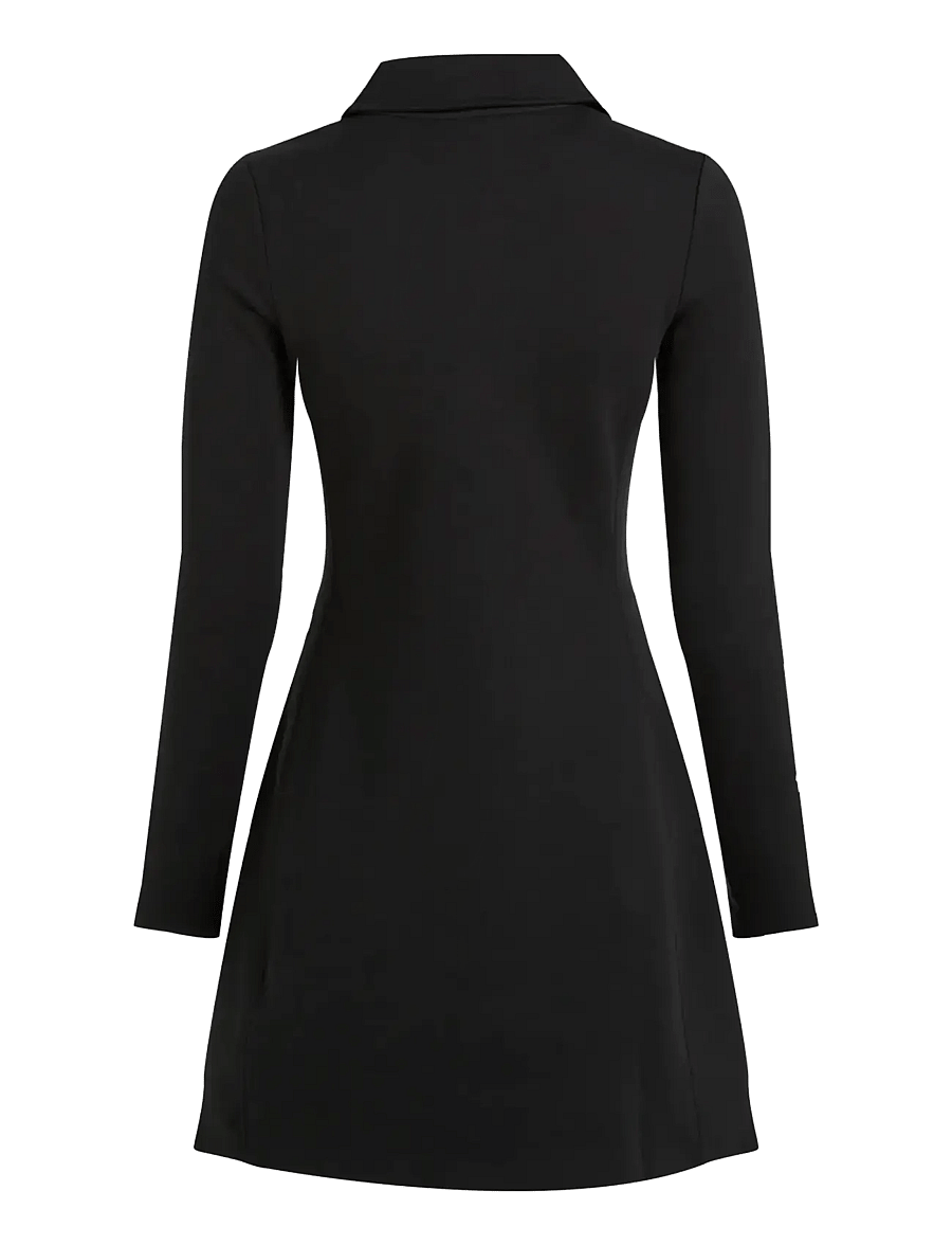 Calvin Klein Jeans - A- SCUBA FIT & FLARE HALF ZIP DR - korte kjoler - black - 2