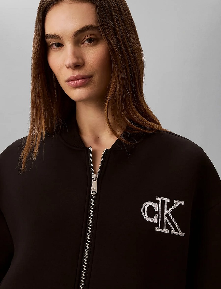 Calvin Klein Jeans - CROPPED SPORTY SCUBA BOMBER - lentejassen - black - 4
