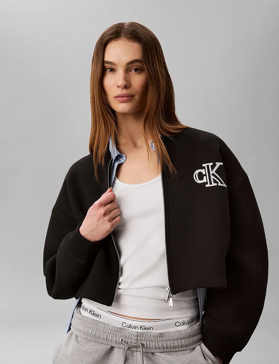 Calvin Klein Jeans - CROPPED SPORTY SCUBA BOMBER - lentejassen - black - 5