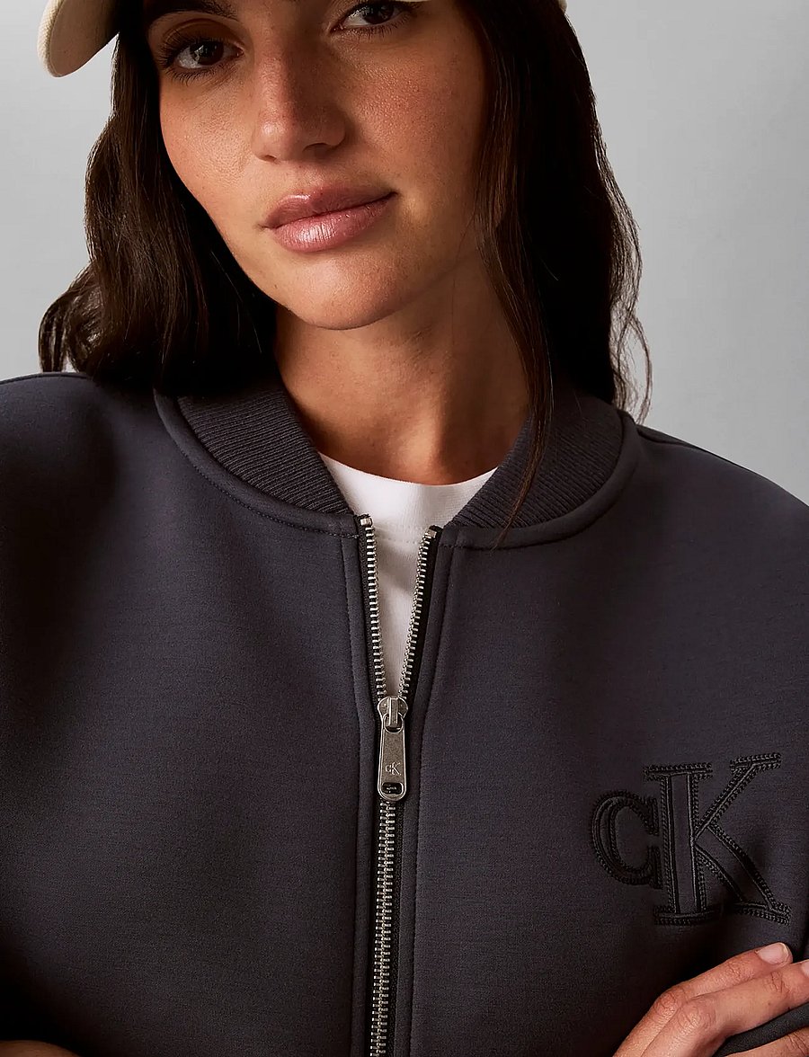 Calvin Klein Jeans - CROPPED SPORTY SCUBA BOMBER - forårsjakker - india ink - 3