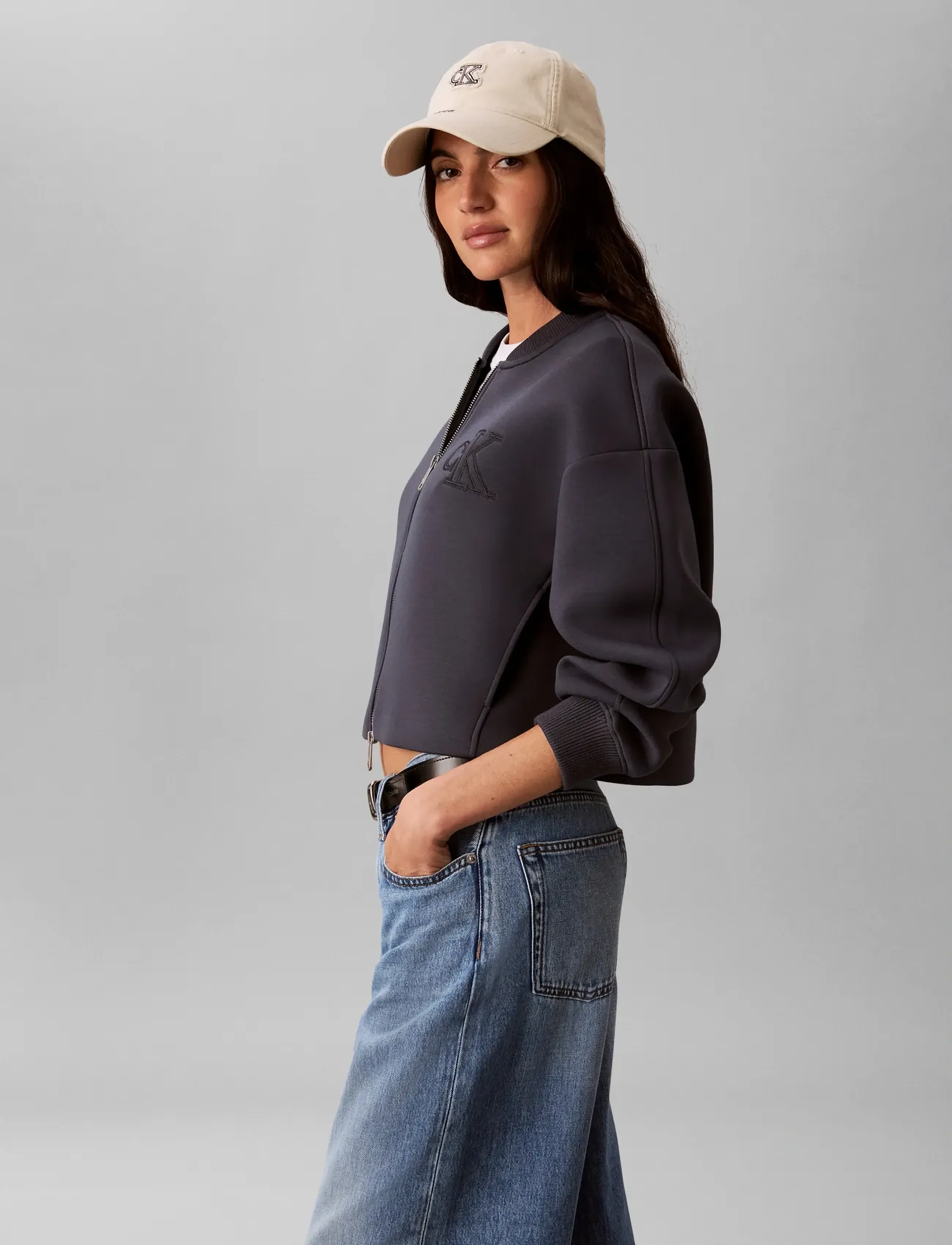 Calvin Klein Jeans - CROPPED SPORTY SCUBA BOMBER - forårsjakker - india ink - 5