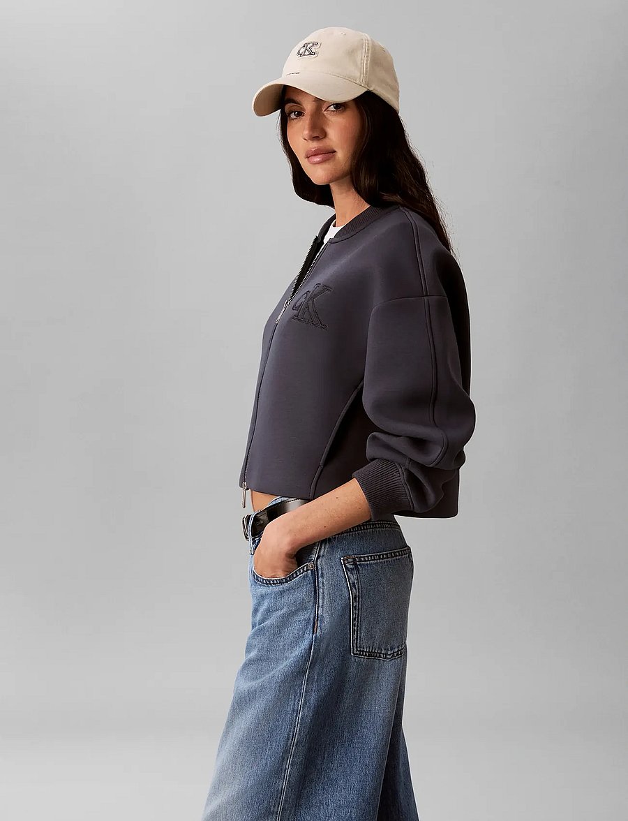 Calvin Klein Jeans - CROPPED SPORTY SCUBA BOMBER - forårsjakker - india ink - 5