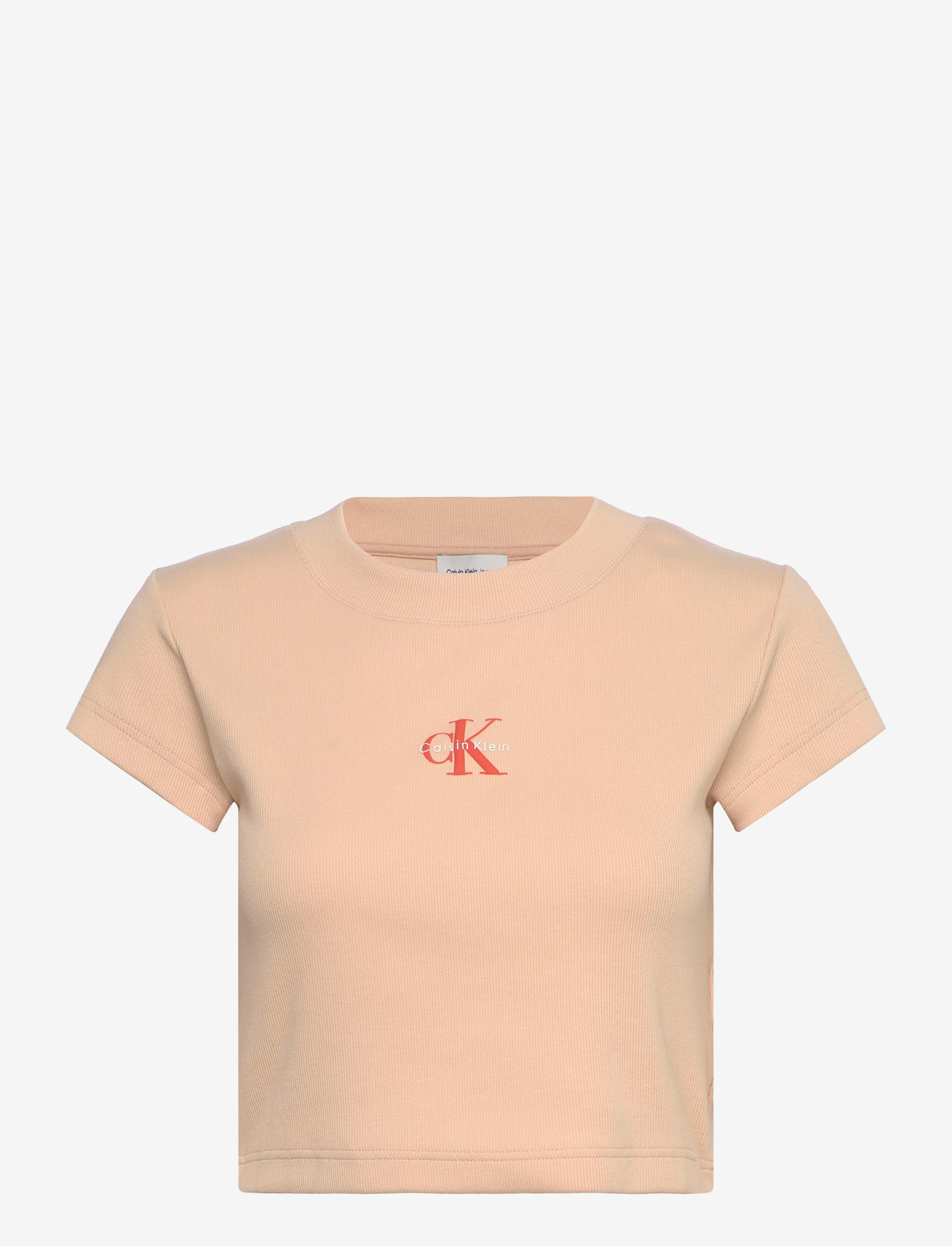 Calvin Klein Jeans - MONOLOGO BABY RIB TEE - crop tops - appleblossom - 1