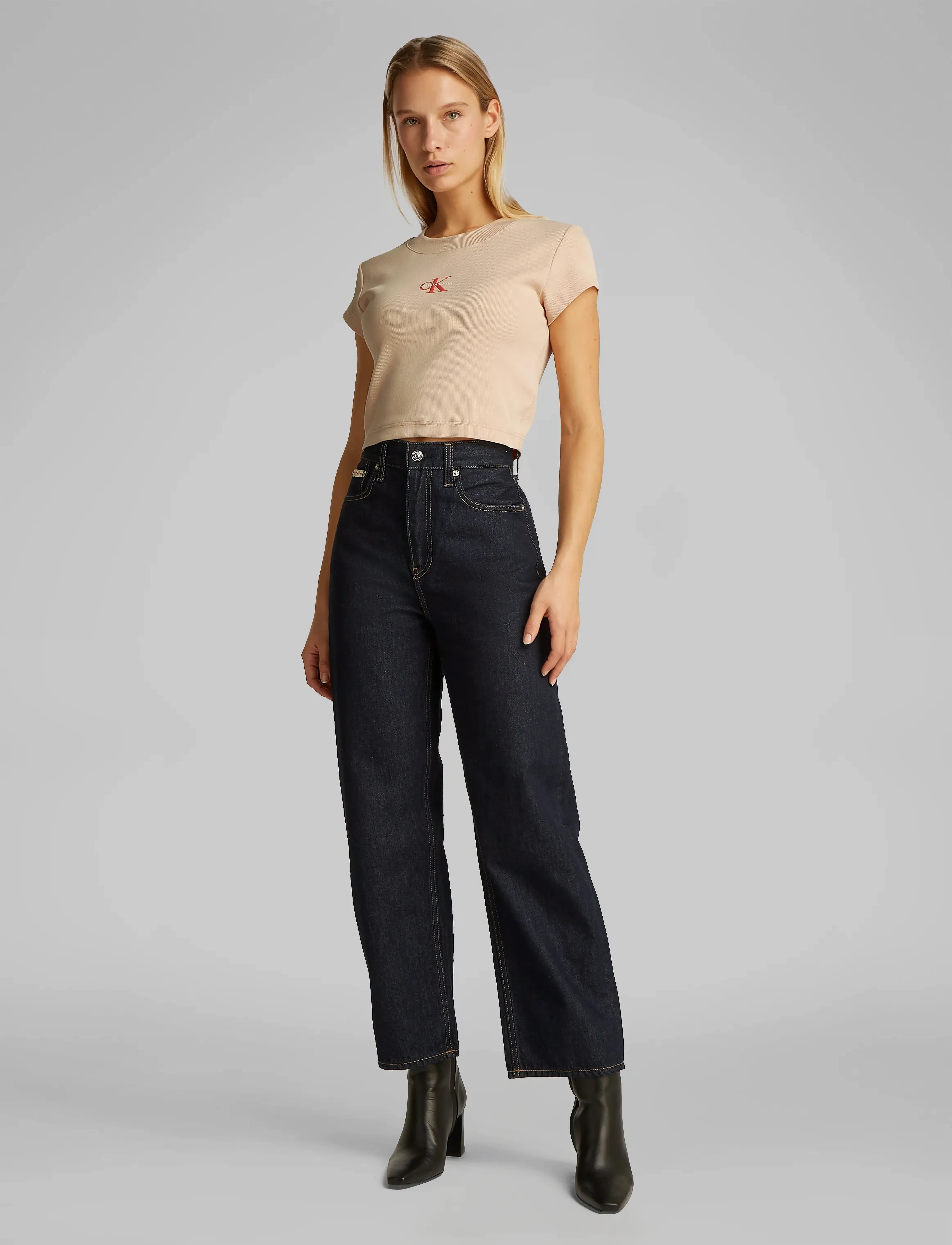 Calvin Klein Jeans - MONOLOGO BABY RIB TEE - laveste priser - appleblossom - 4