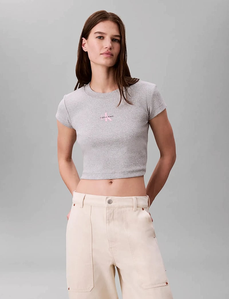 Calvin Klein Jeans - A- MONOGRAM BABY TEE - magabolir - bc06 grey heather - 3