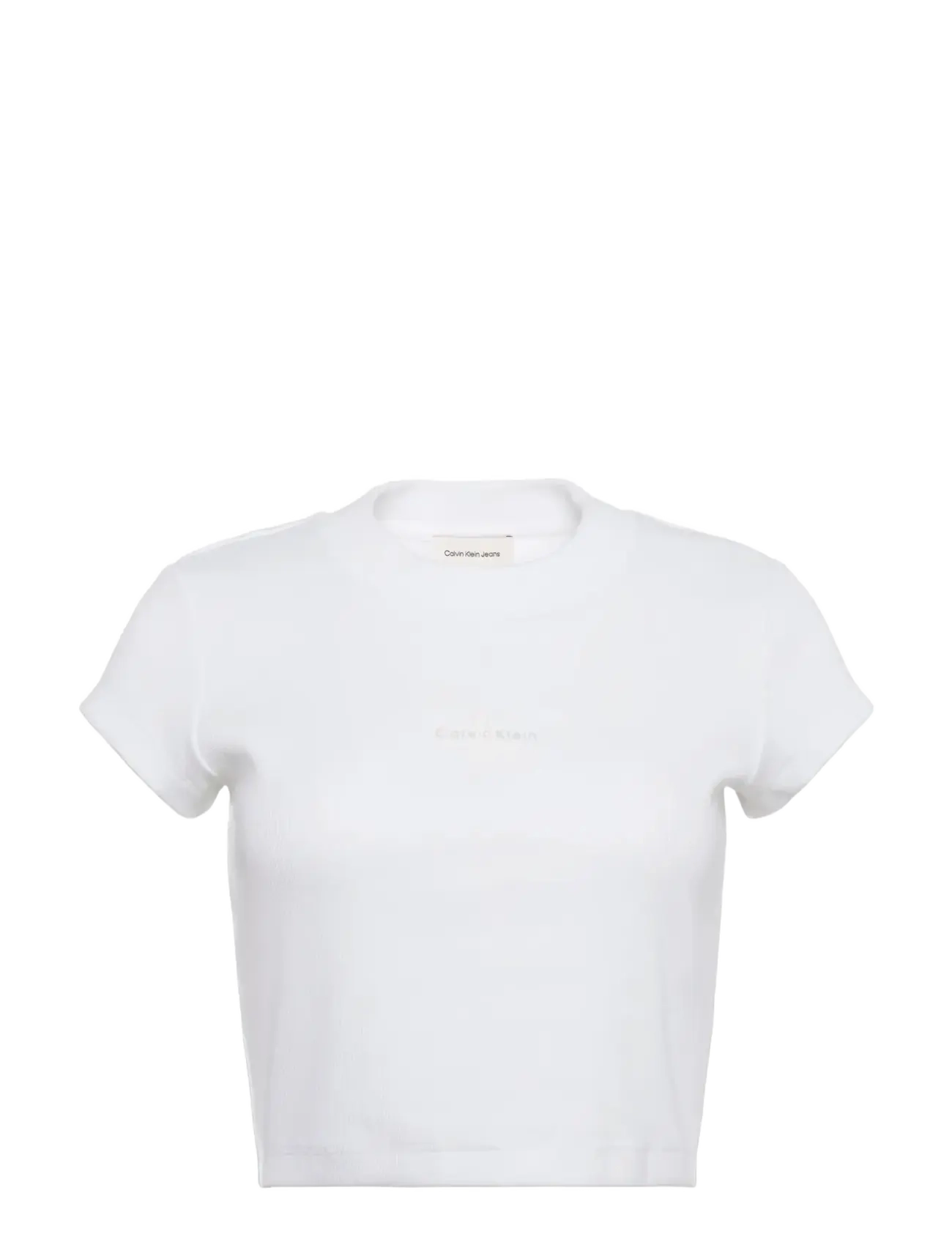 Calvin Klein Jeans MONOLOGO BABY RIB TEE - Nyheder - BRIGHT WHITE / white