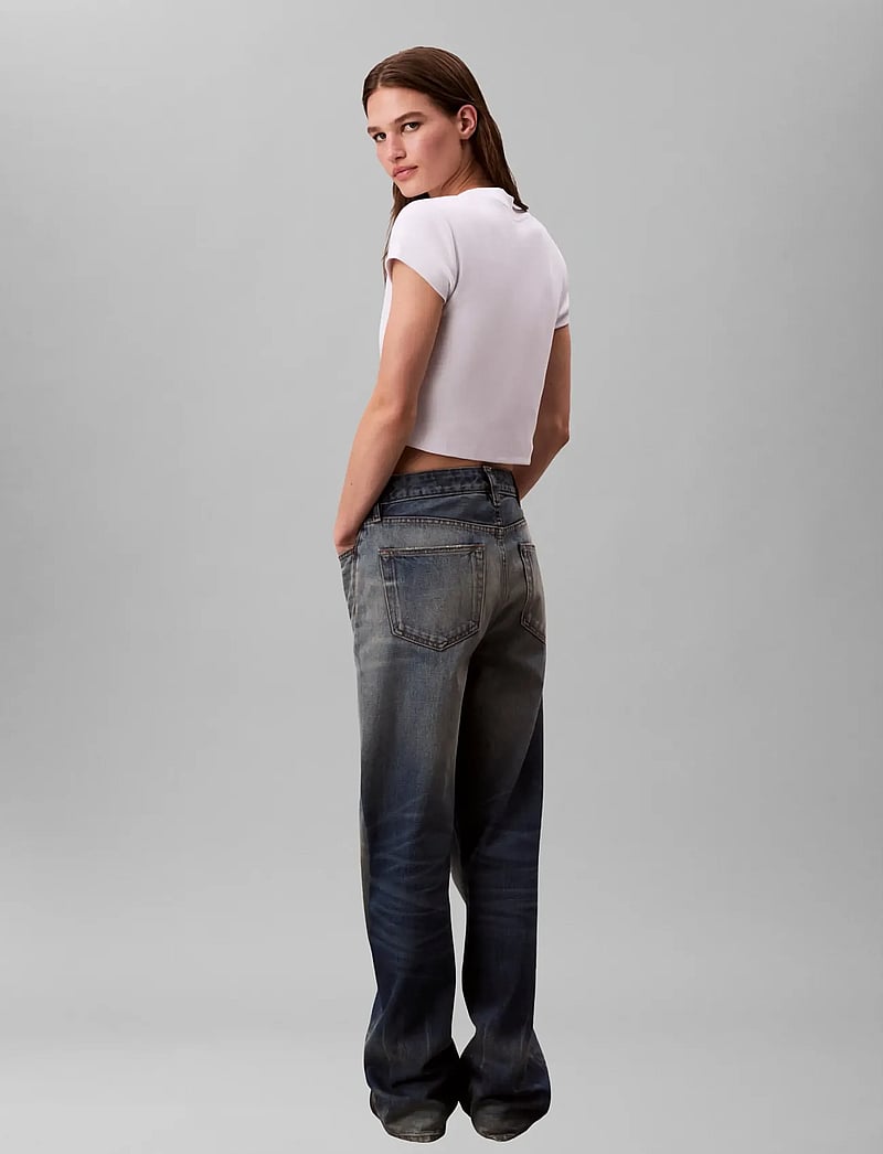 Calvin Klein Jeans - MONOLOGO BABY RIB TEE - crop tops - bright white - 2